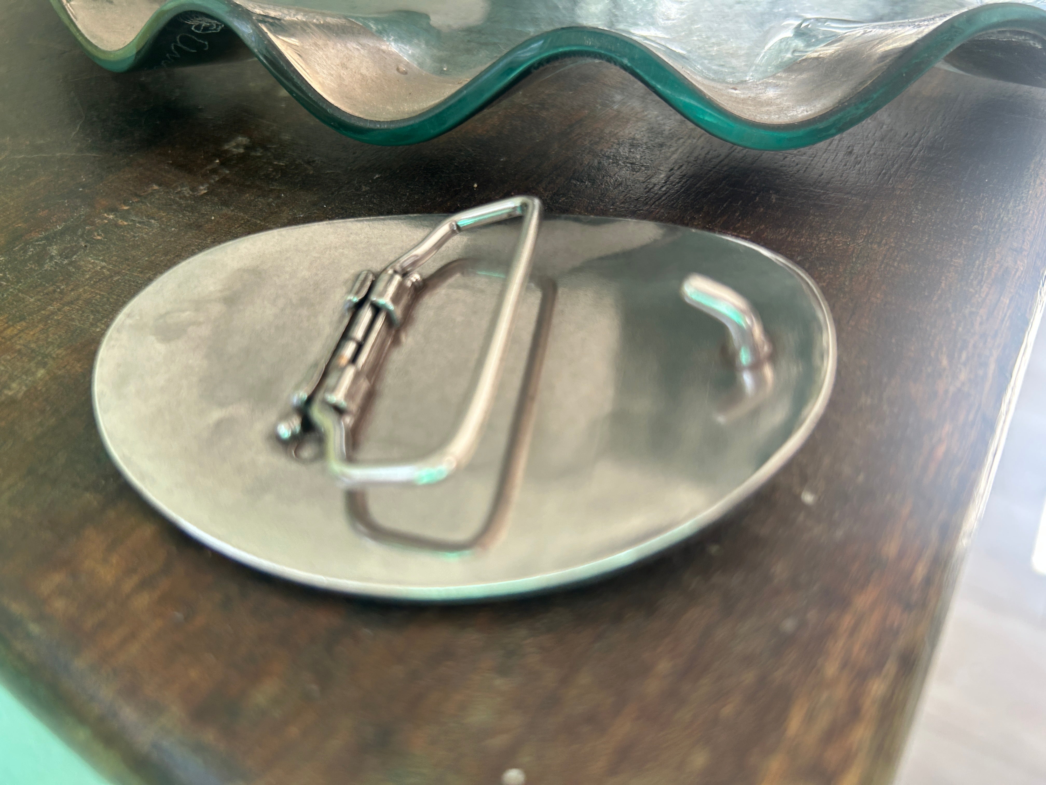 Silver Oval Belt Buckle