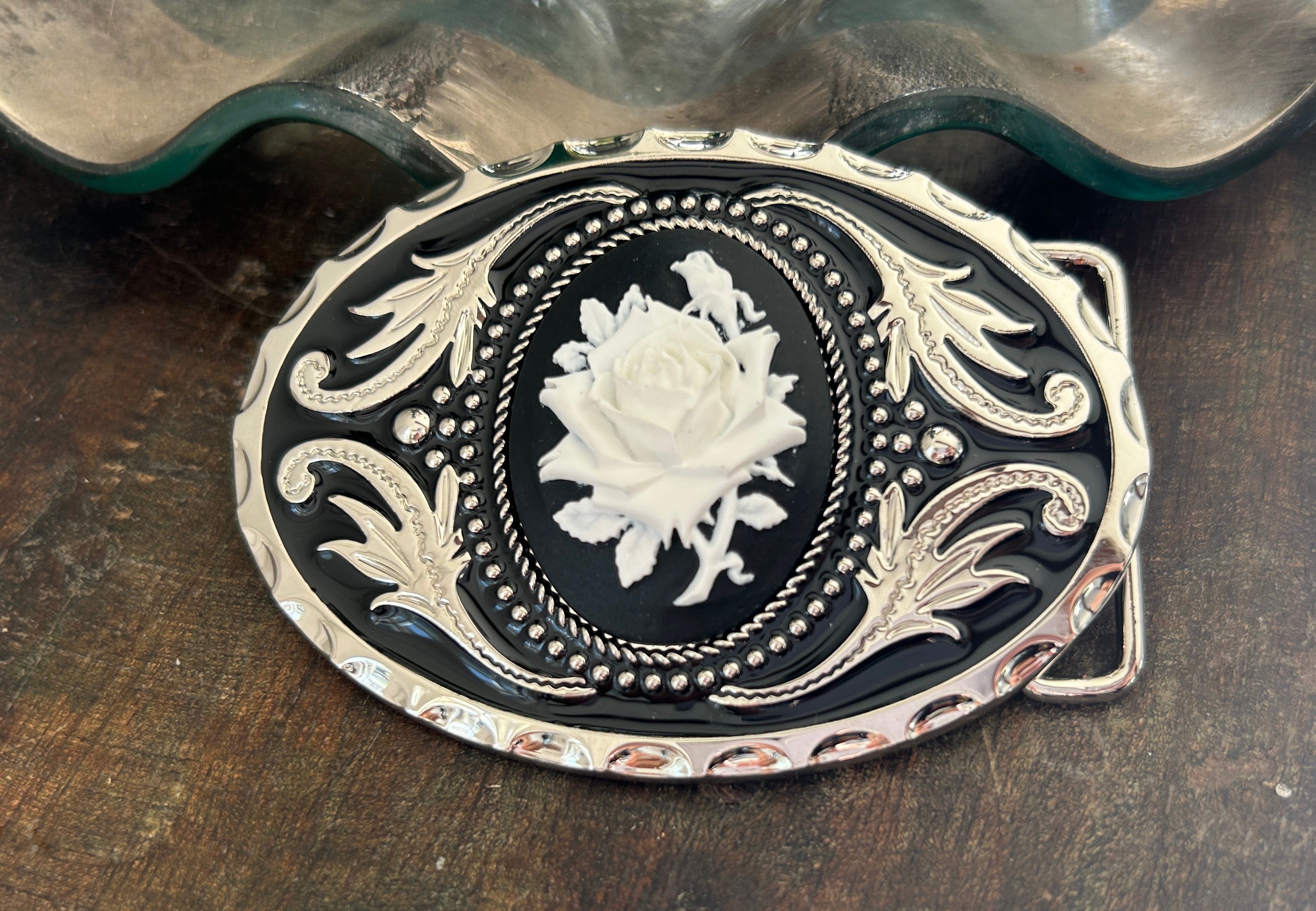 Western Rose Belt Buckle