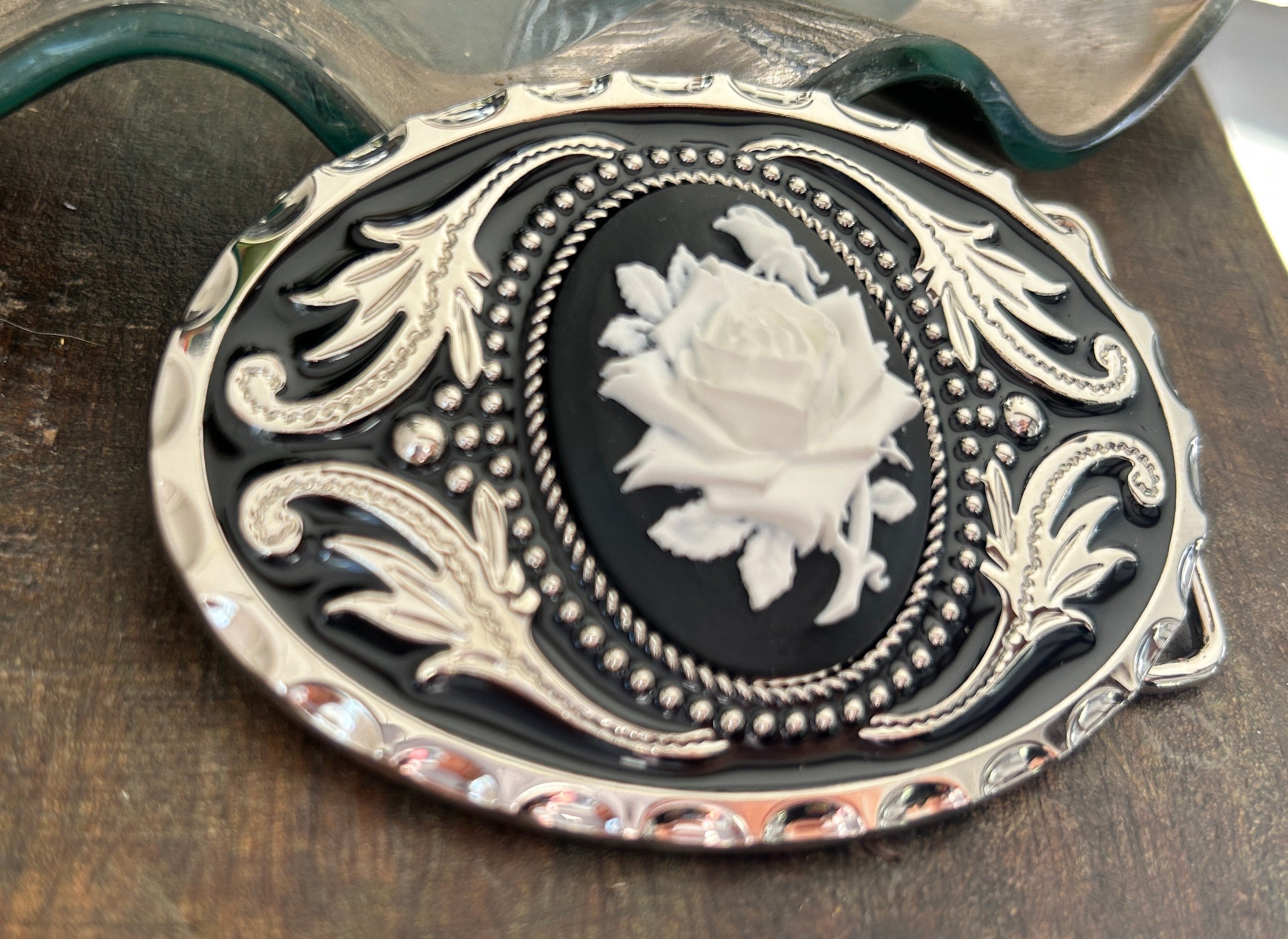 Western Rose Belt Buckle