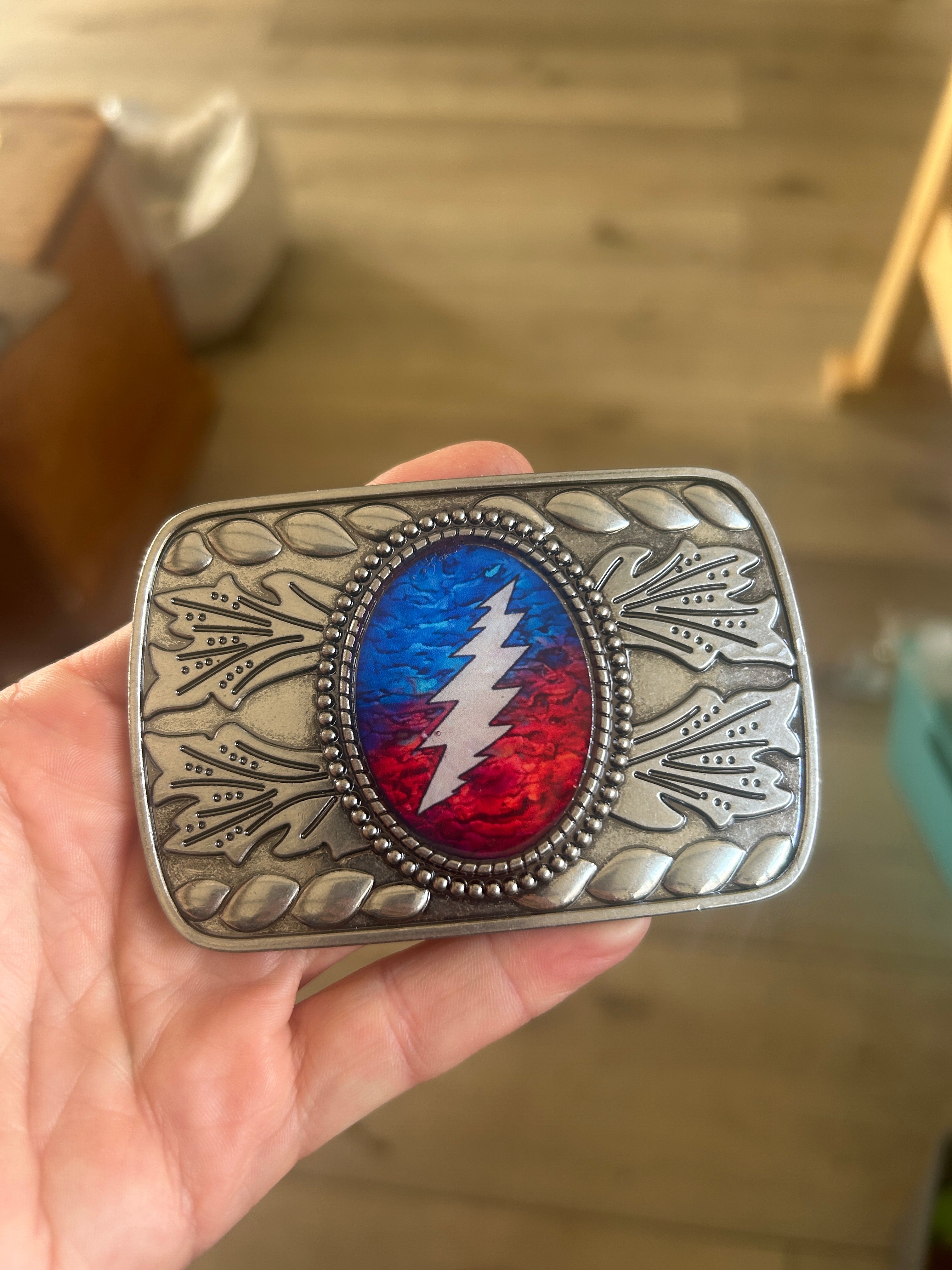 Jerry Lightning Bolt Belt Buckle