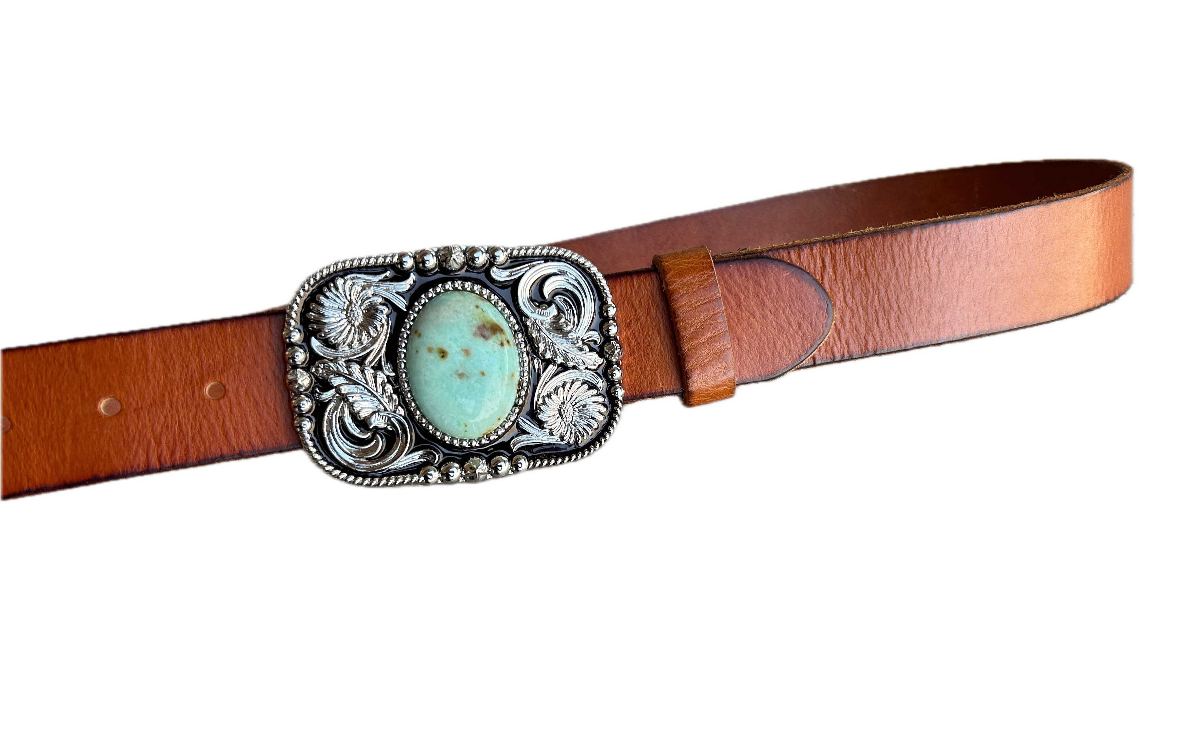 Teal Intricate Belt Buckle