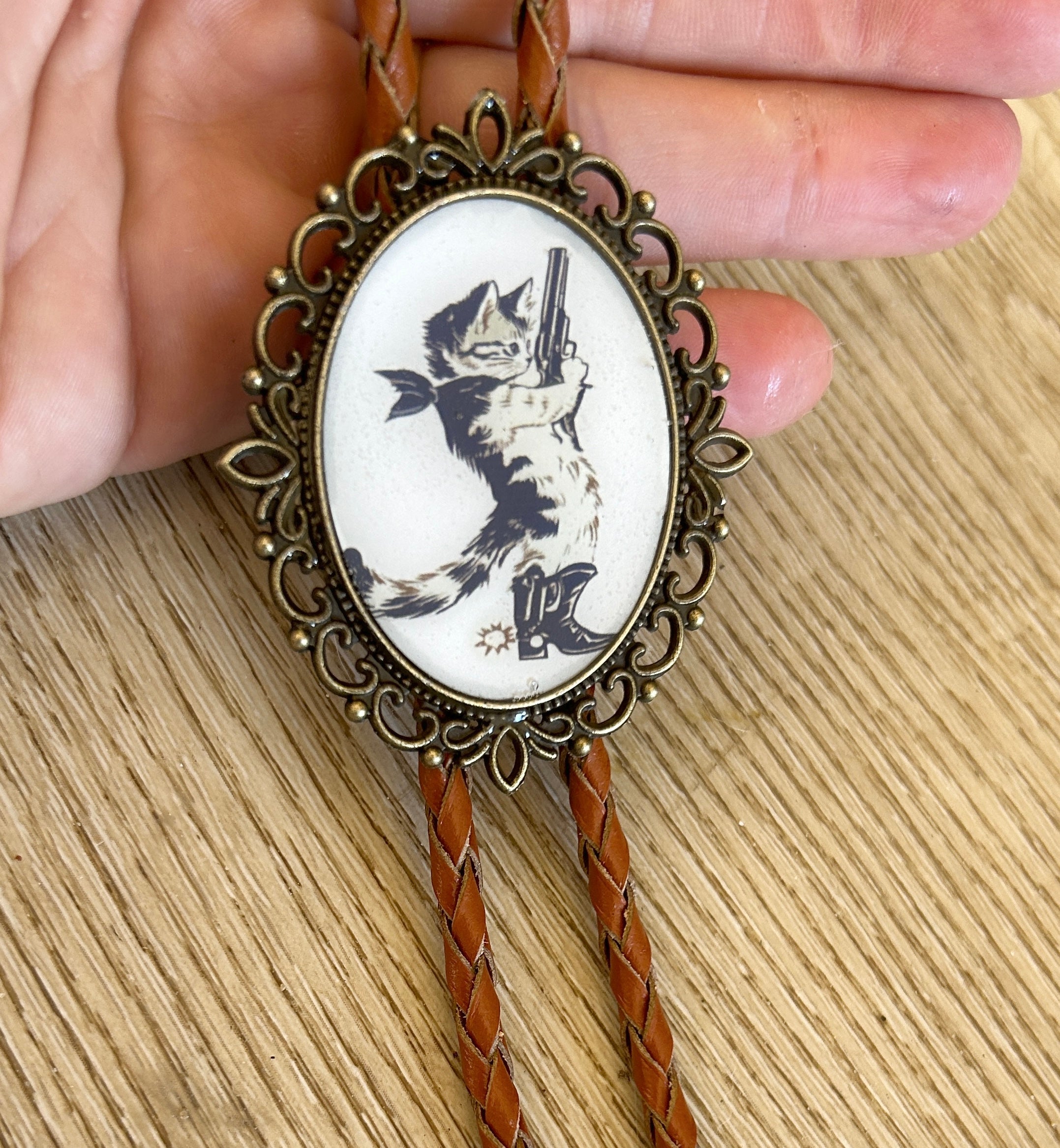 Kitten Bandit Bolo Tie