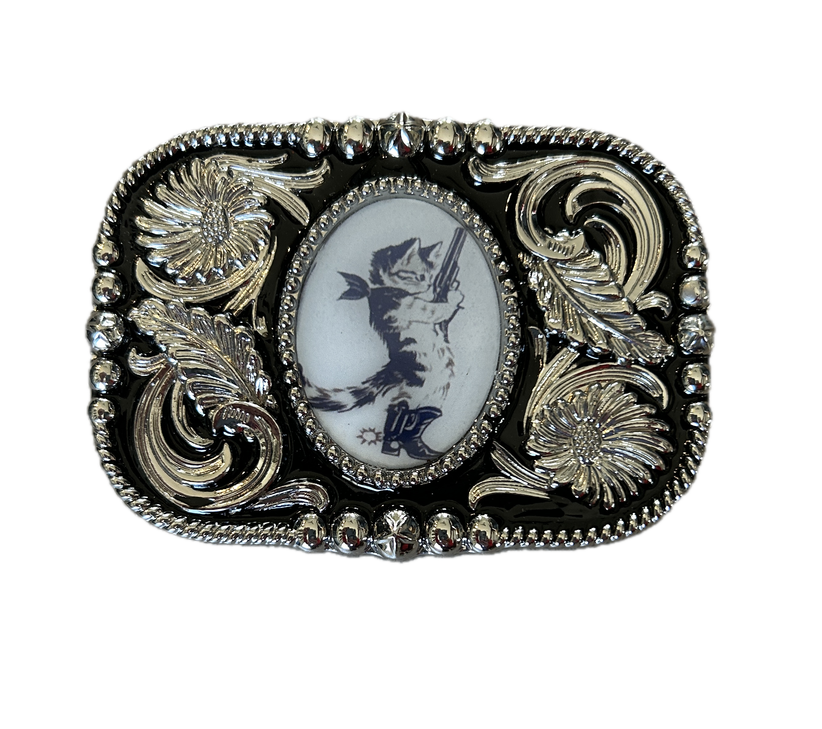 Western Kitten Bandit Belt Buckle