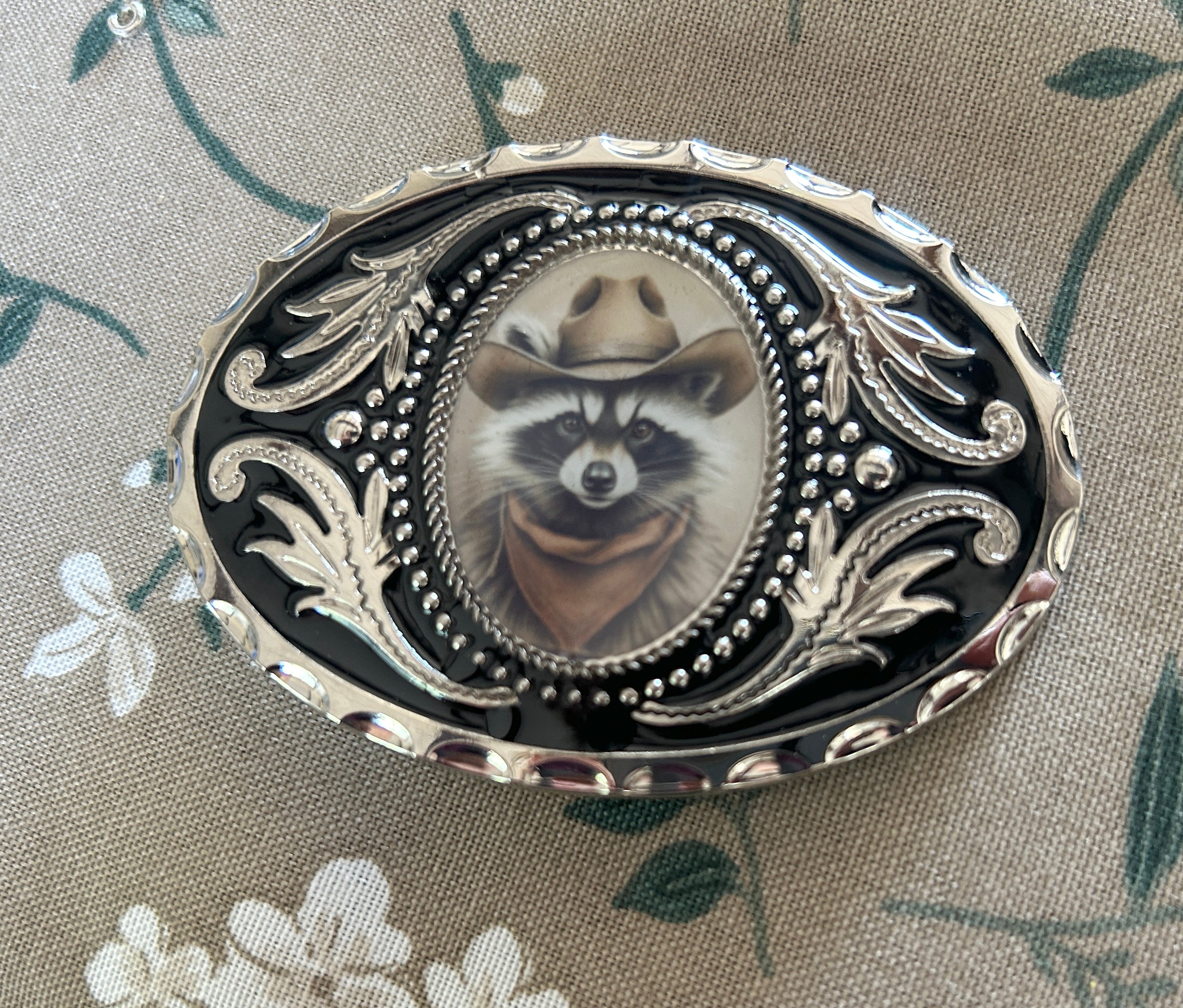 Country Raccoon Belt Buckle