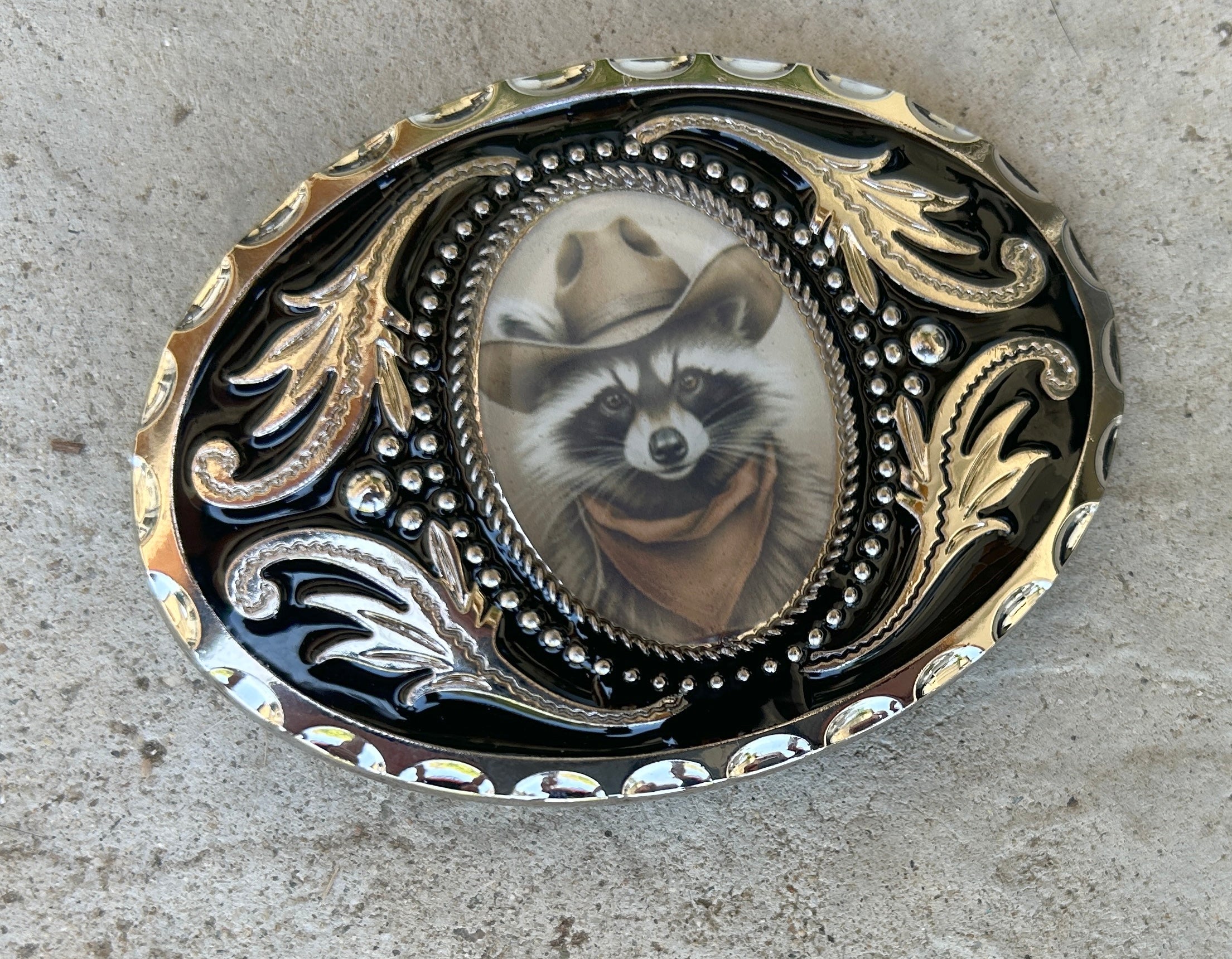 Country Raccoon Belt Buckle