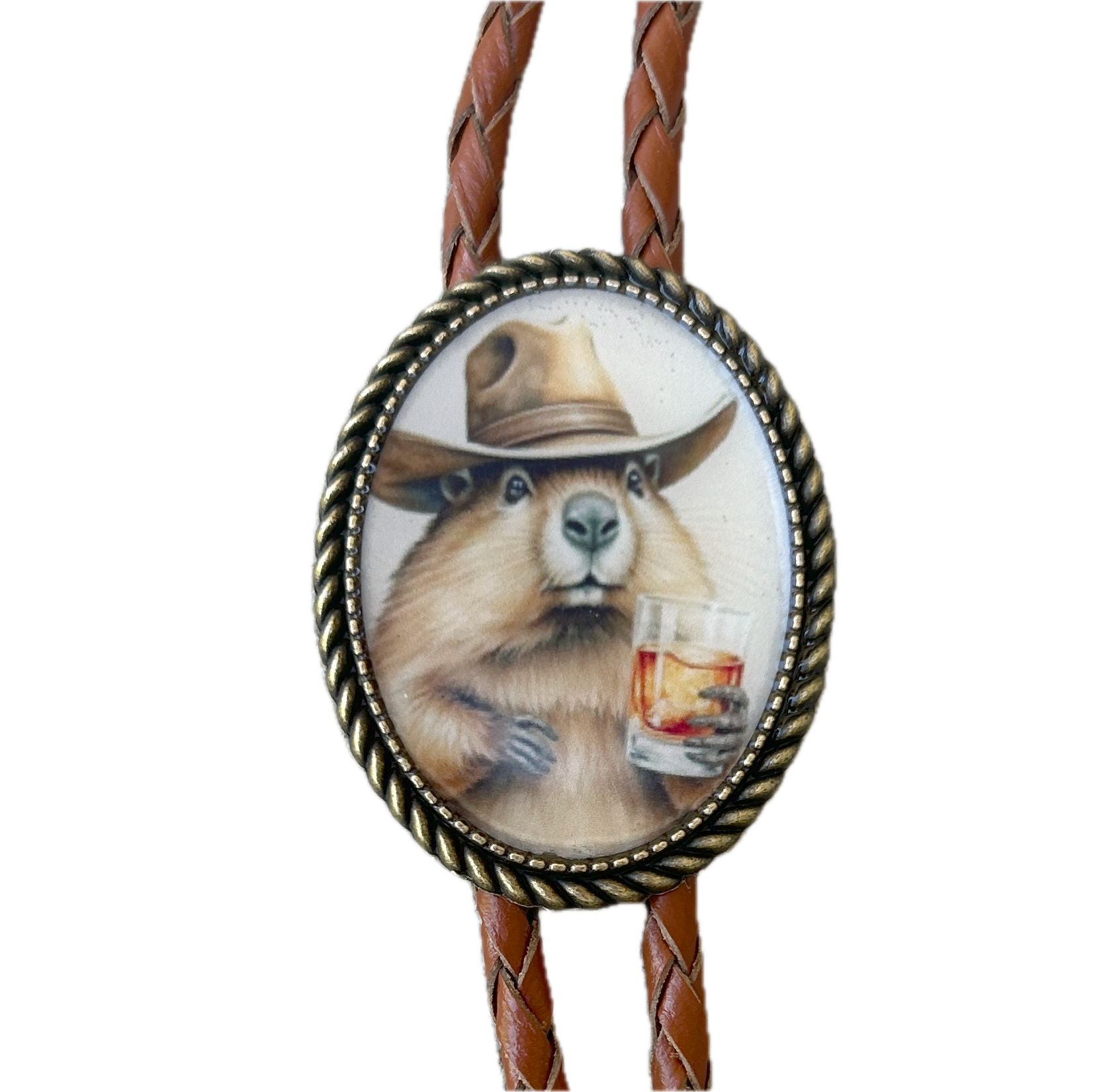 Bourbon Beaver Bolo Tie