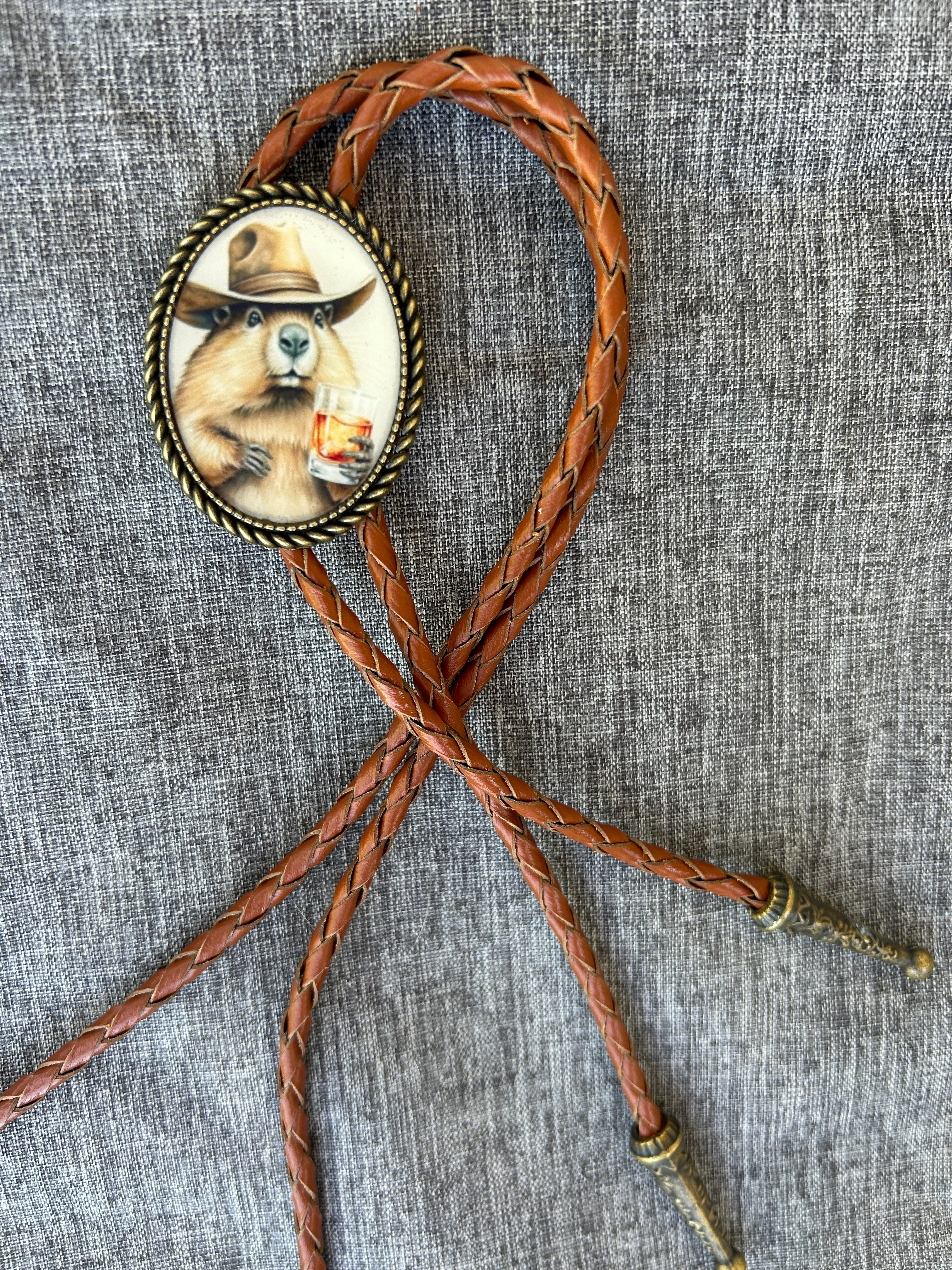 Bourbon Beaver Bolo Tie
