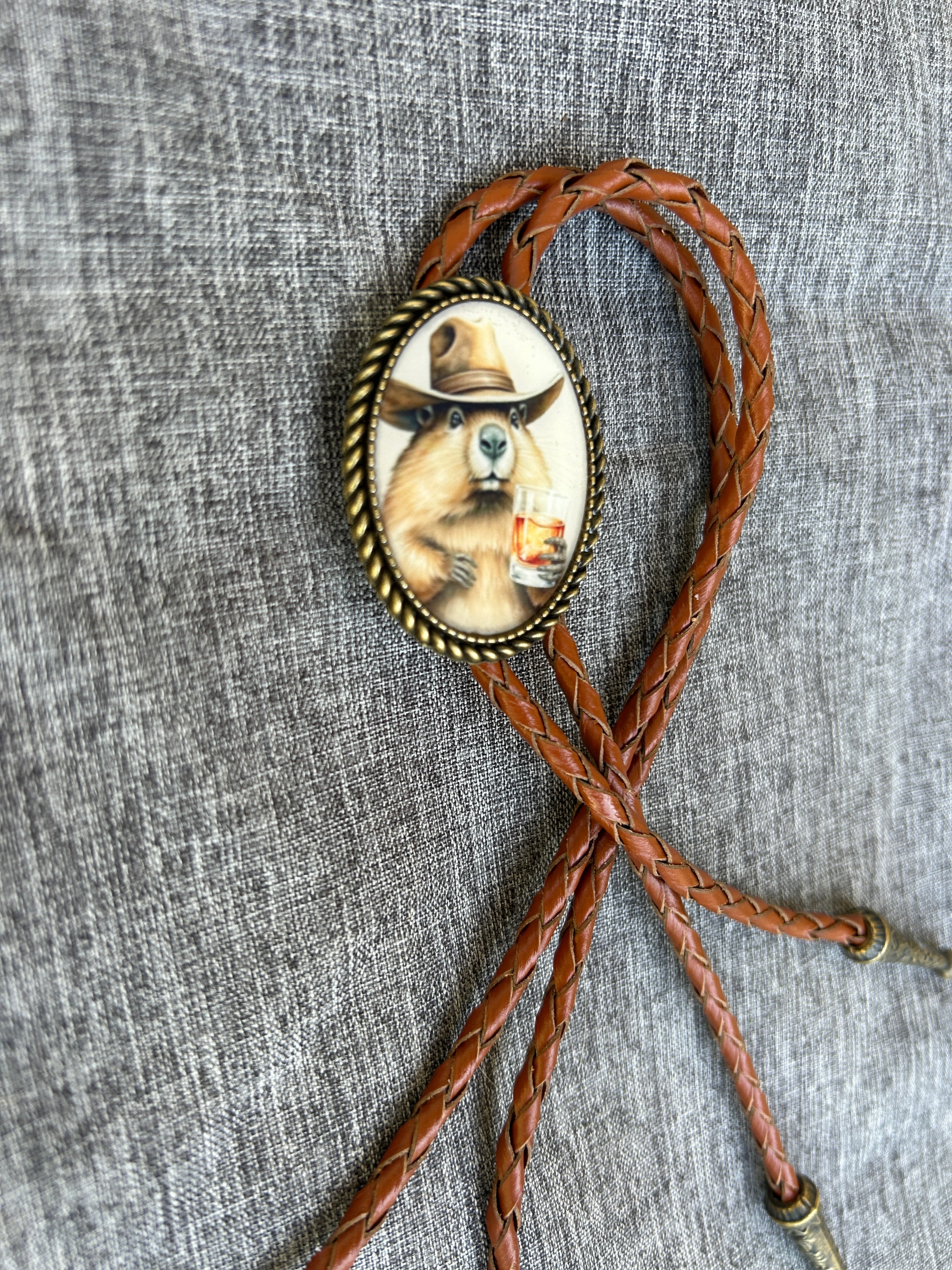 Bourbon Beaver Bolo Tie