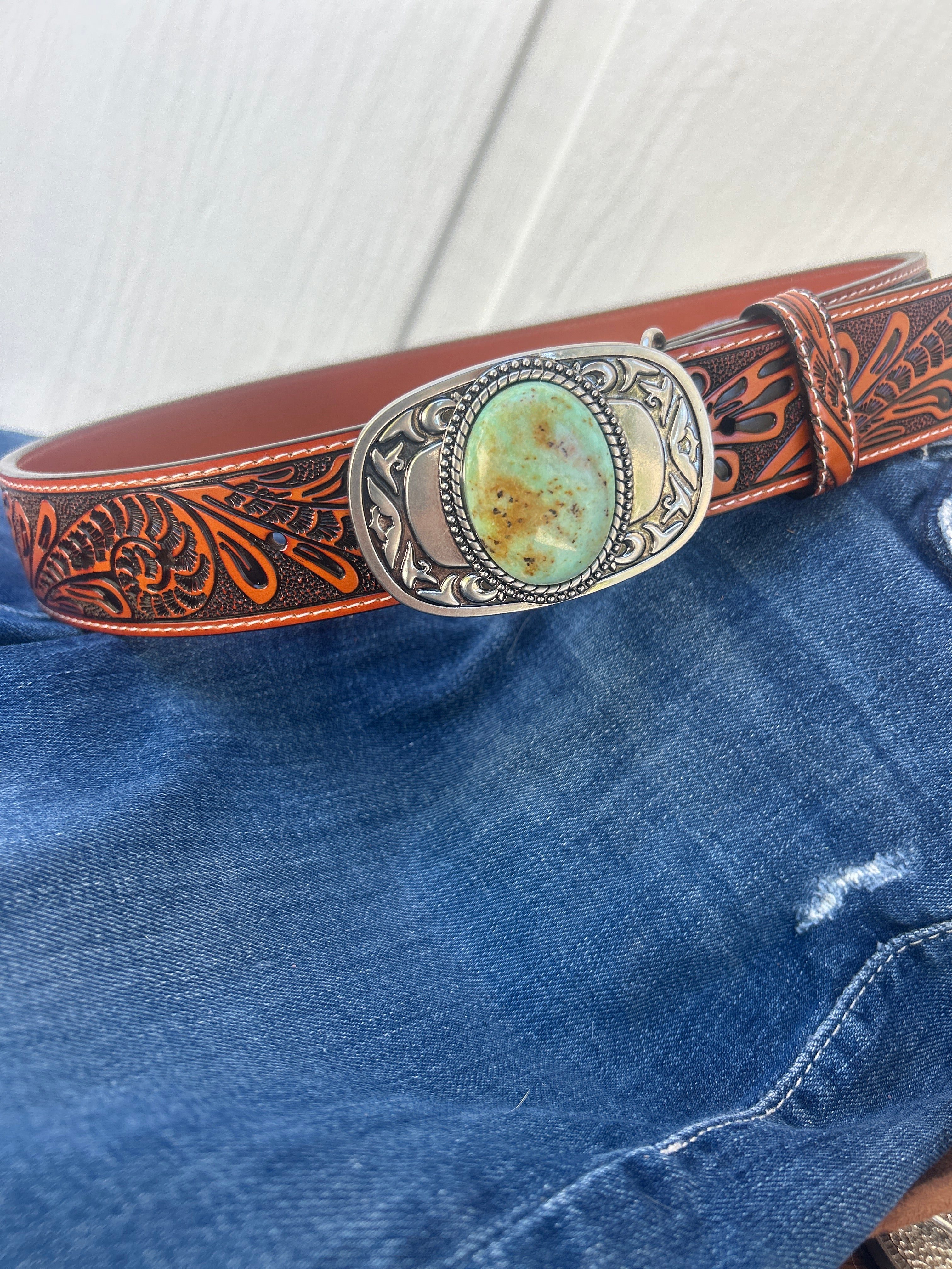 Sedona Turquoise Stone Belt Buckle