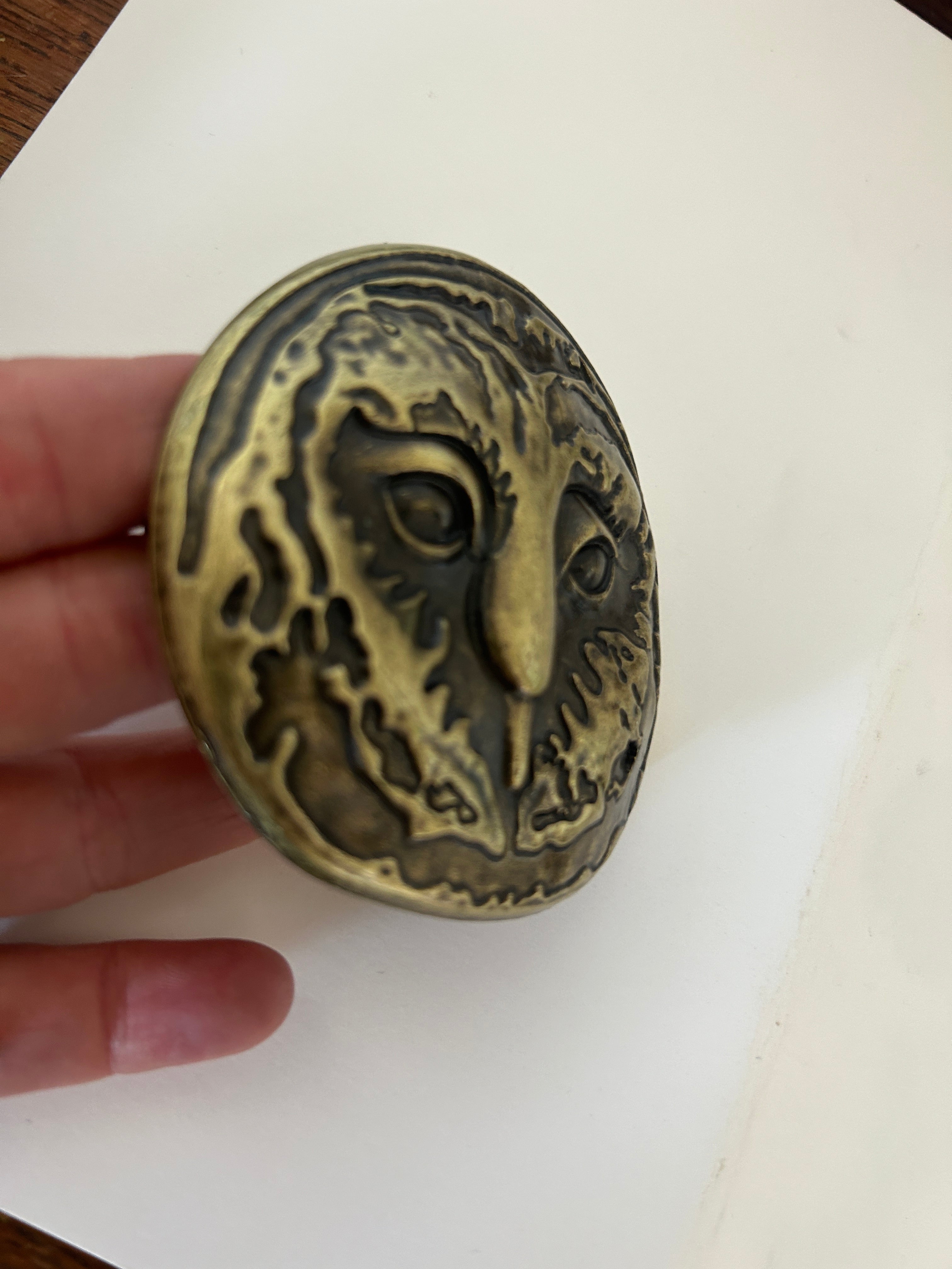 Vintage Owl Head- Barn Owl Belt Buckle