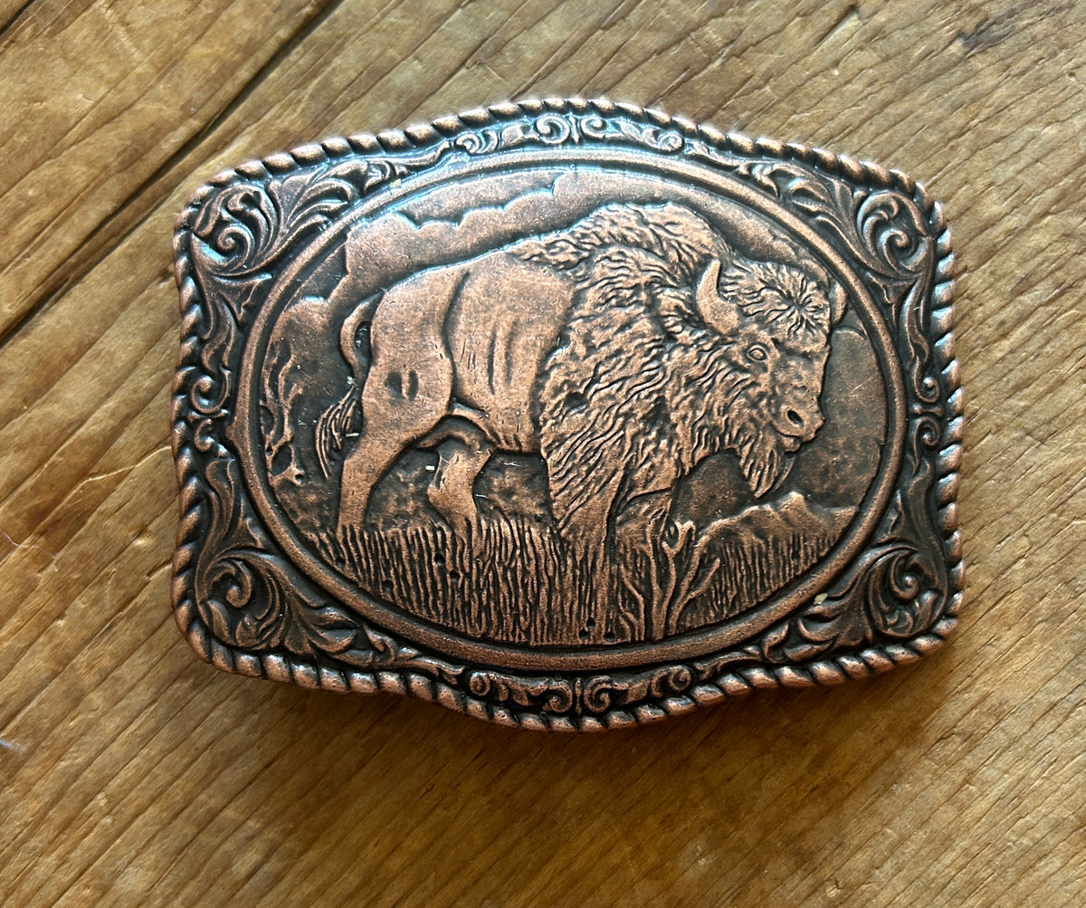 Copper Buffalo Belt Buckle