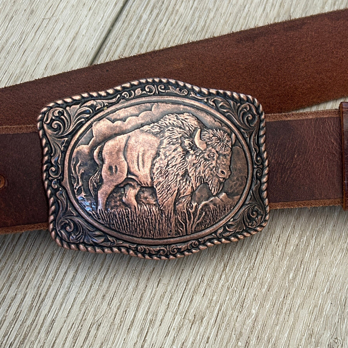 Copper Buffalo Belt Buckle