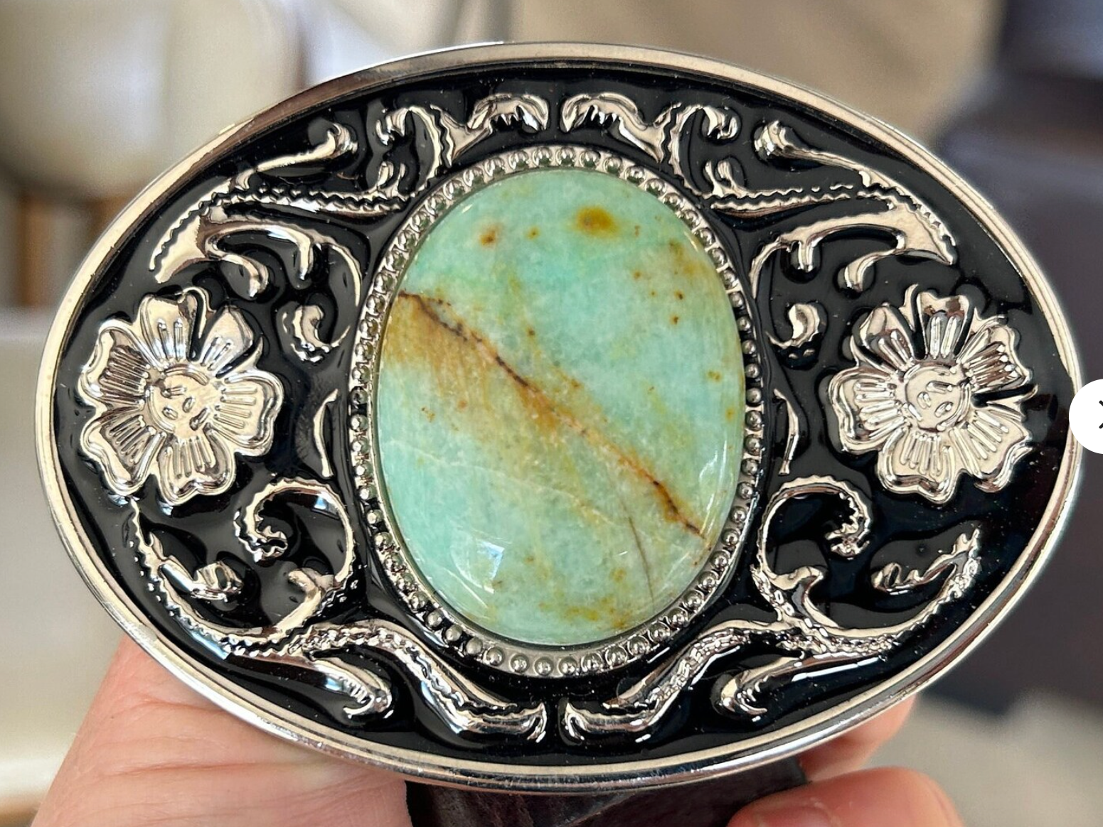 Flecked Turquoise Belt Buckle