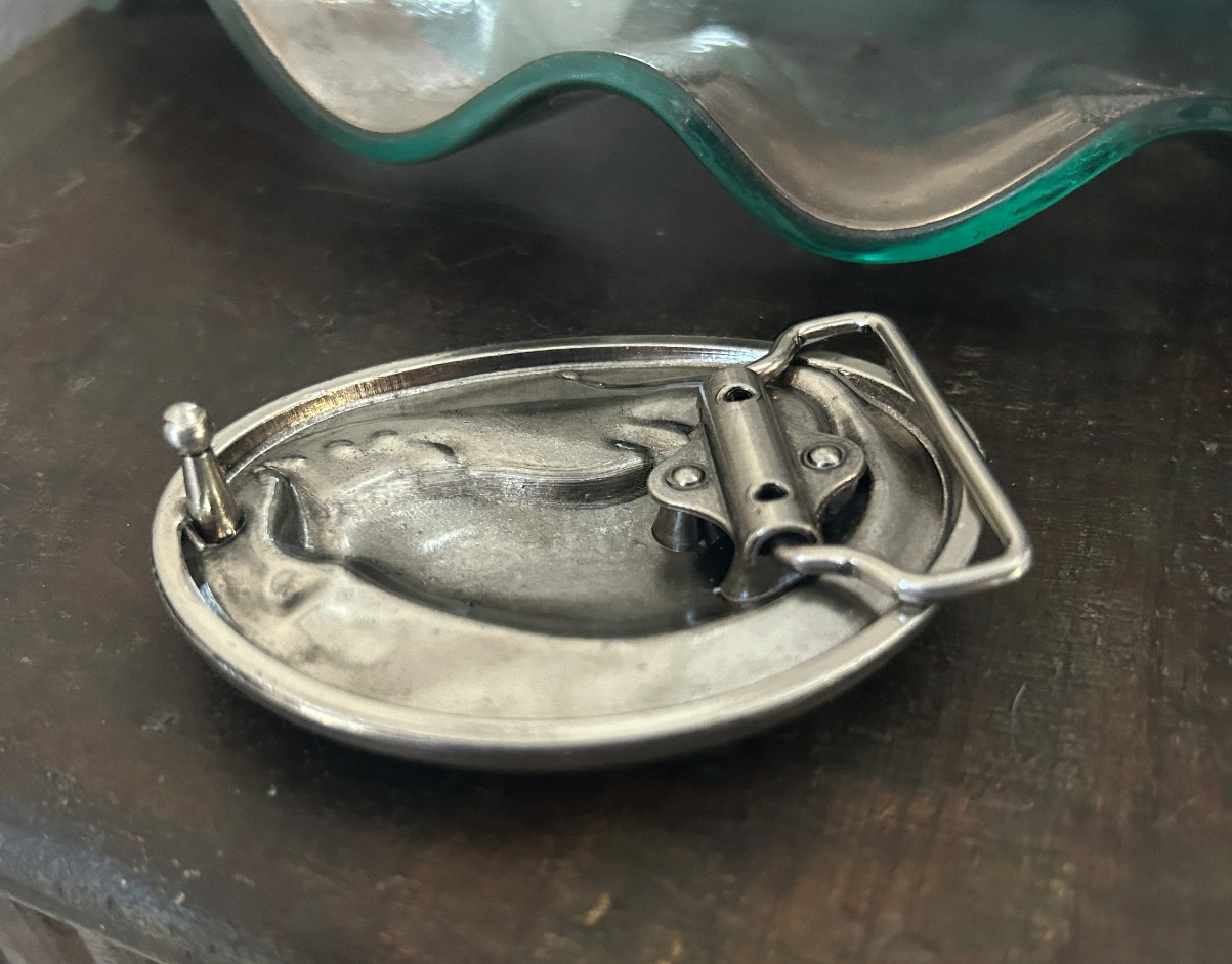 Silver Armadillo Belt Buckle