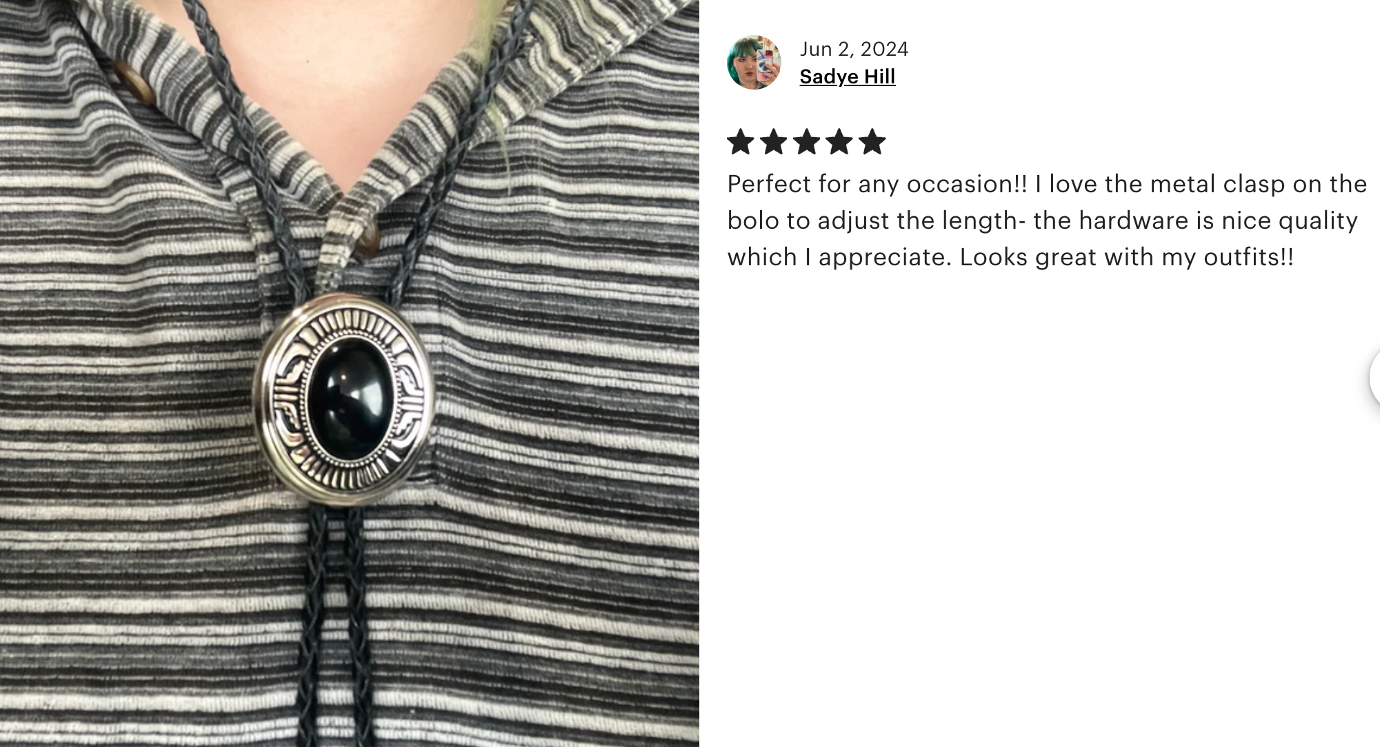 Southwestern Black Stone Bolo