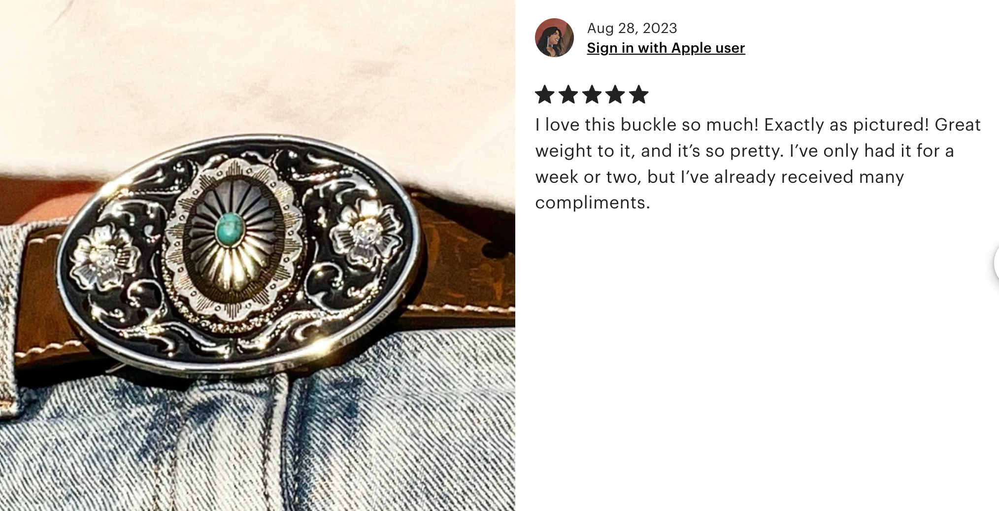 Turquoise Accent Belt Buckle