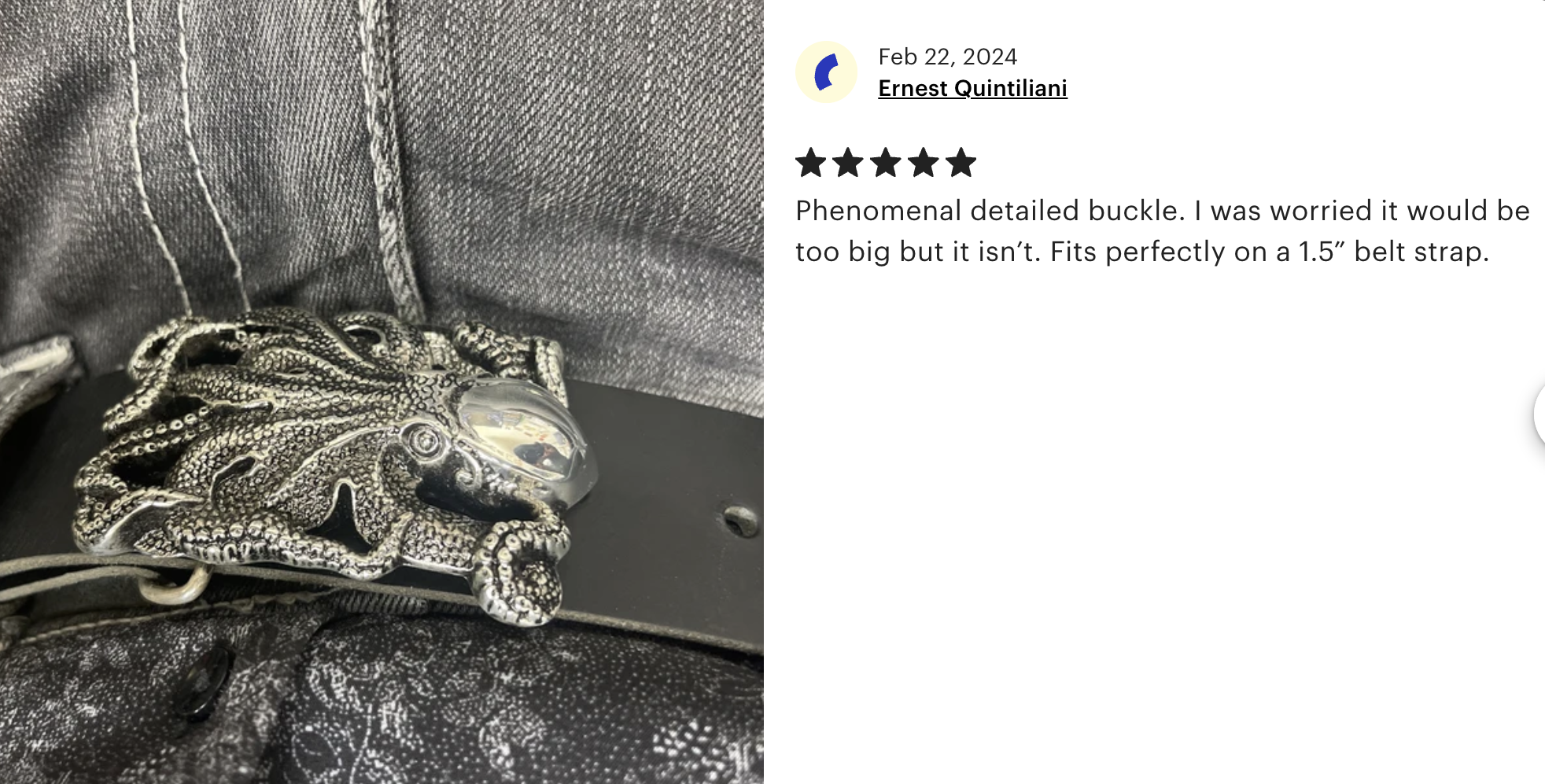 Silver Octopus Belt Buckle