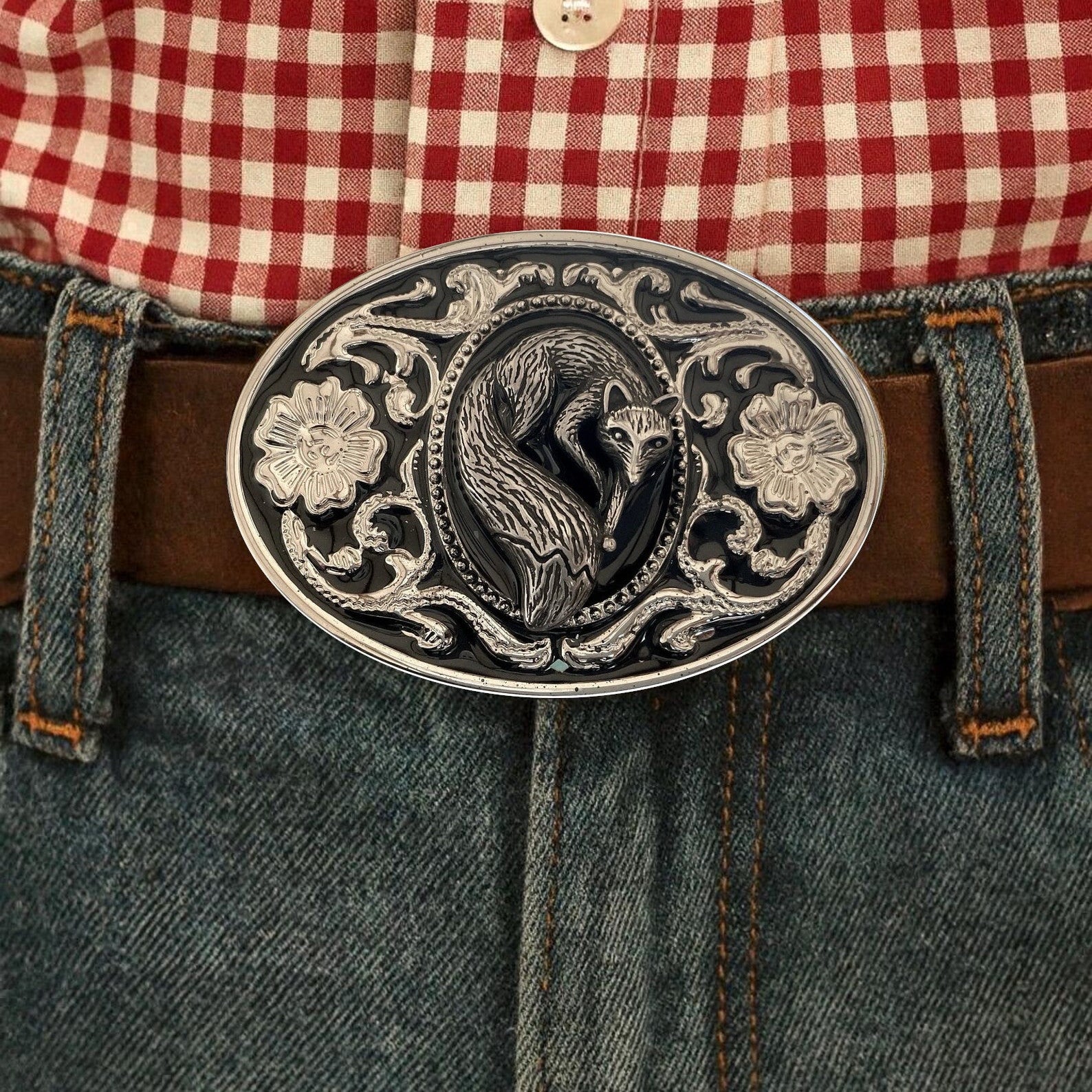 Silver Fox Belt Buckle