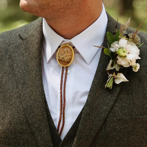 Golden Sandstone Bolo Tie