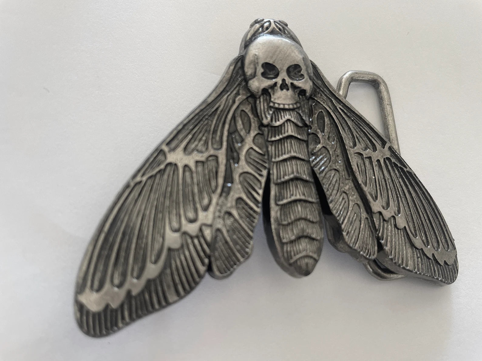 Skull Moth Belt Buckle