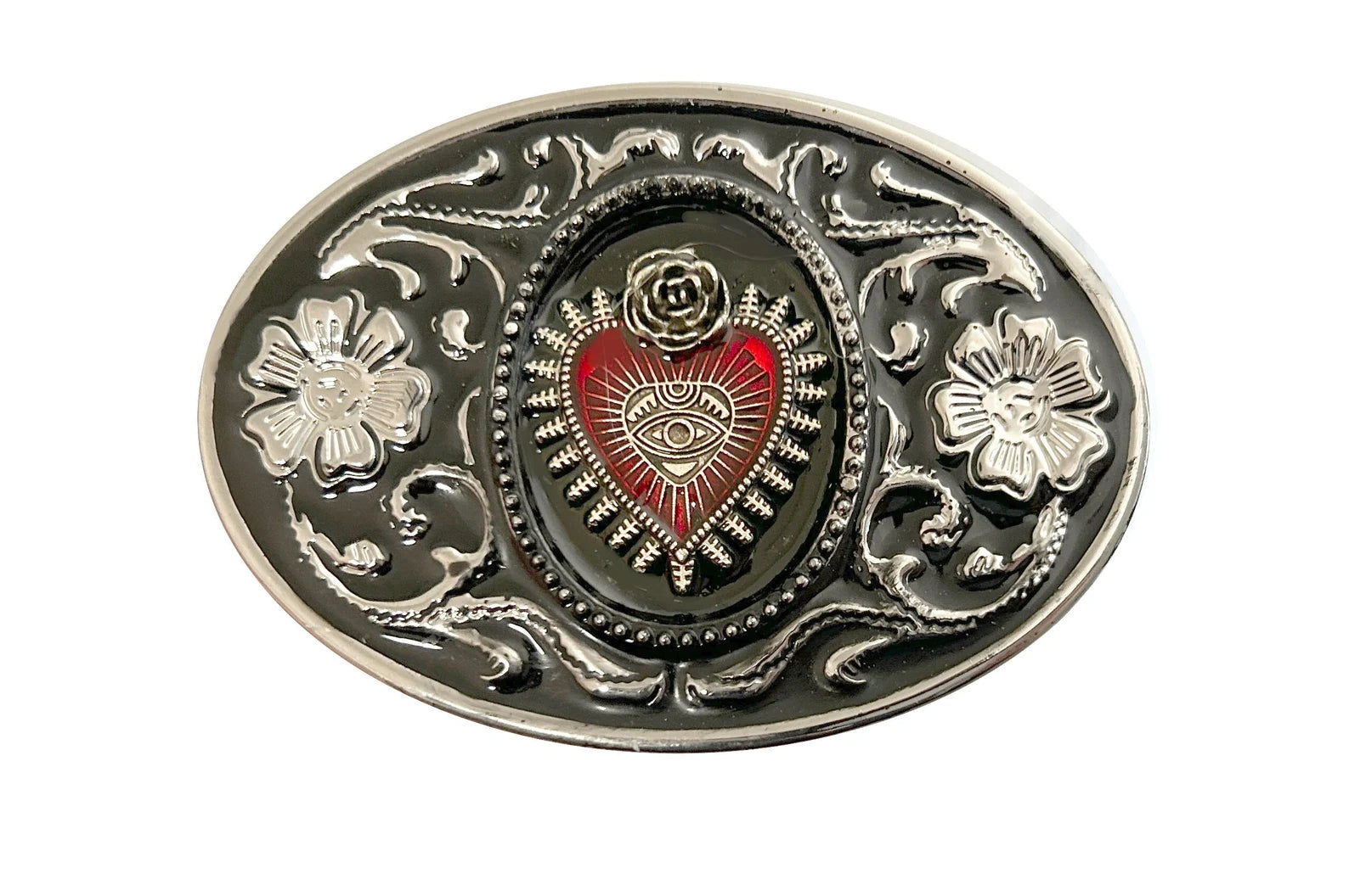 Sterling Western HOPELESS ROMANTIC Sacred Heart Belt Buckle