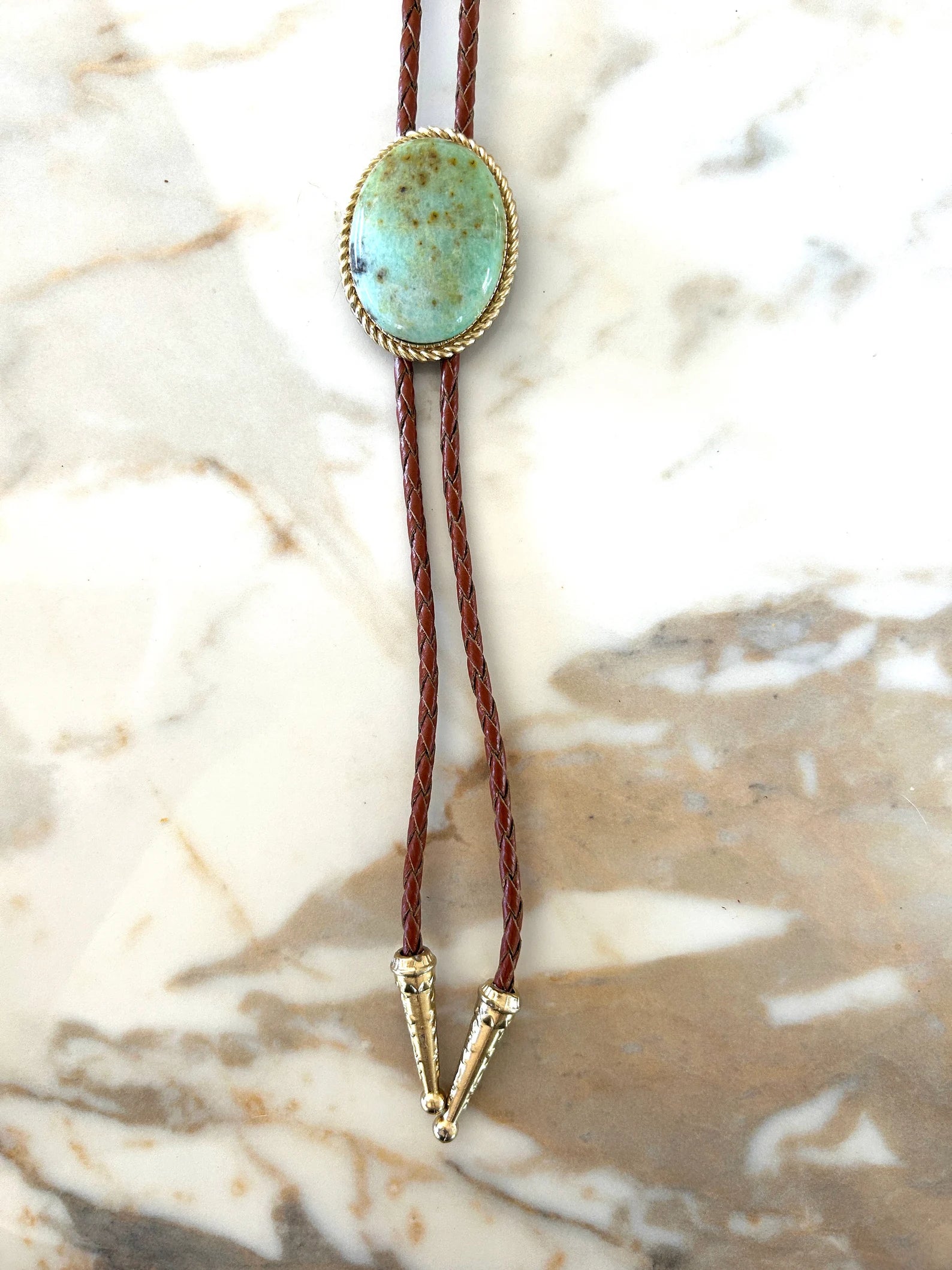 Southwestern Turquoise Flecked Bolo Tie