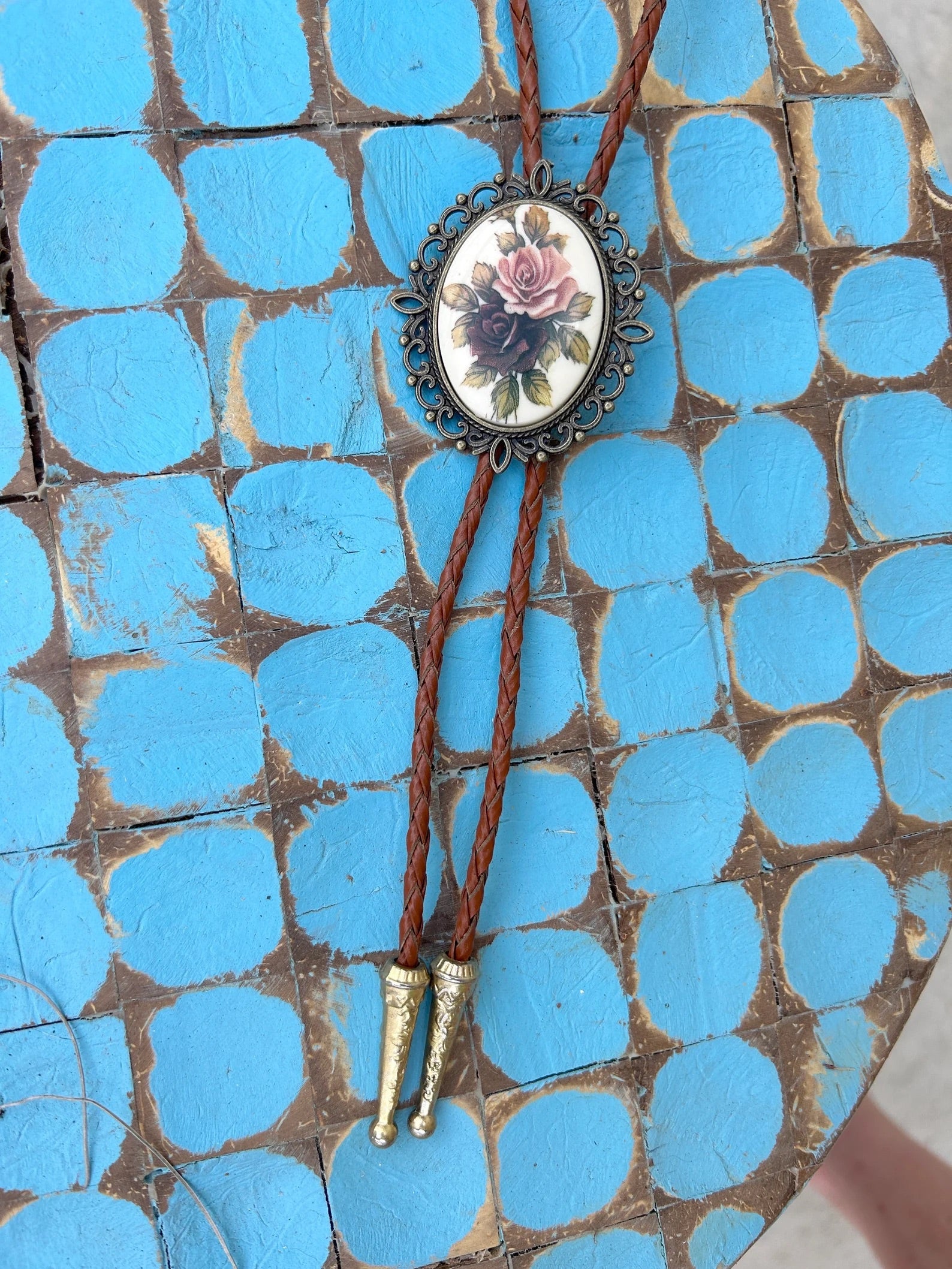 Rose Bouquet Bolo Tie