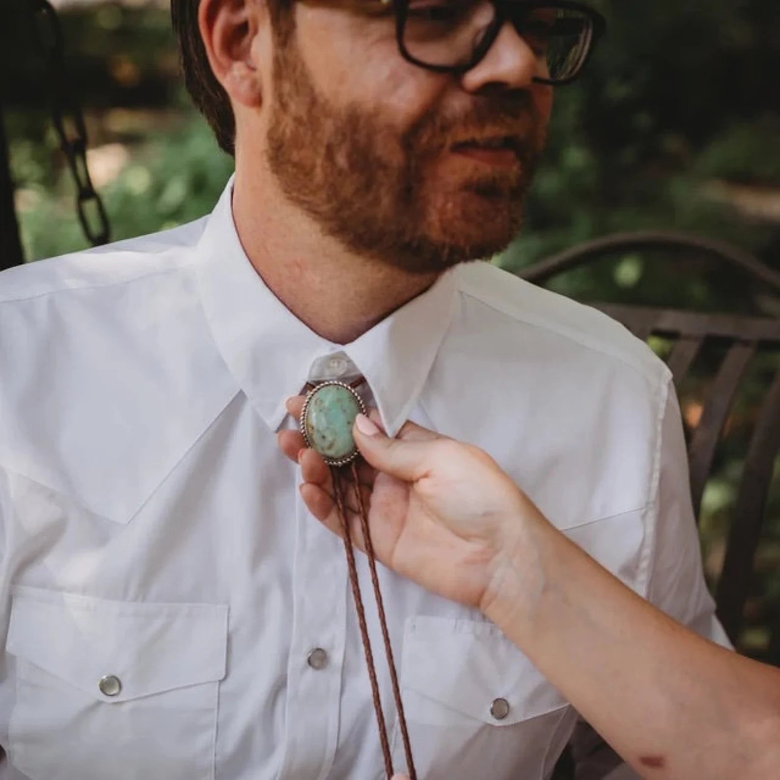 Southwestern Turquoise Flecked Bolo Tie