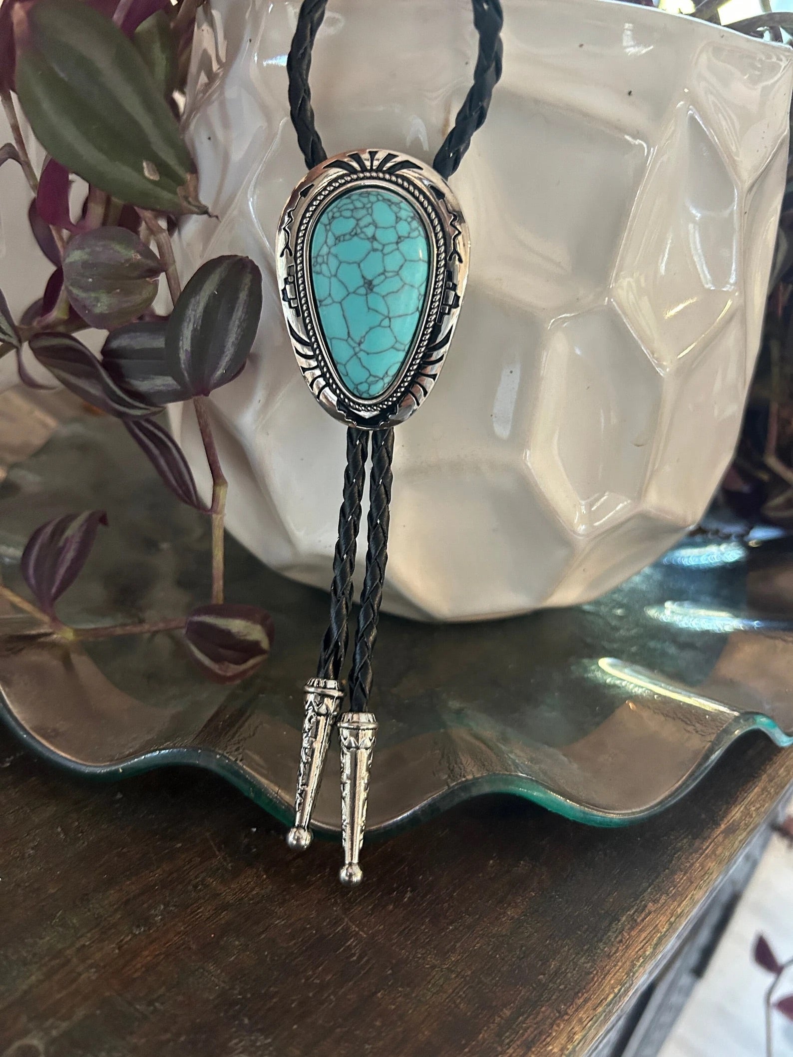 Teardrop Turquoise Bolo Tie