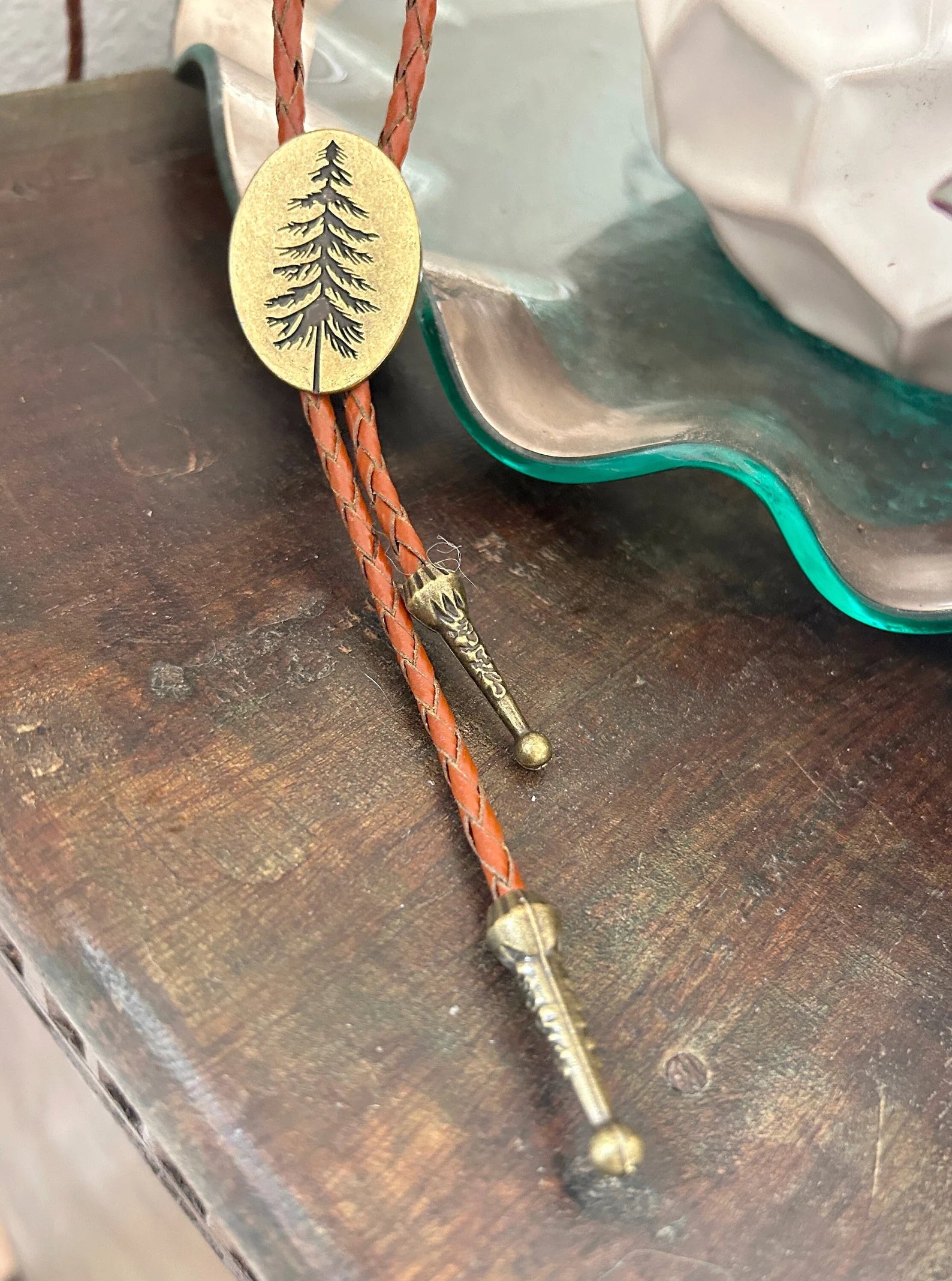 Golden Pine Tree Bolo Tie