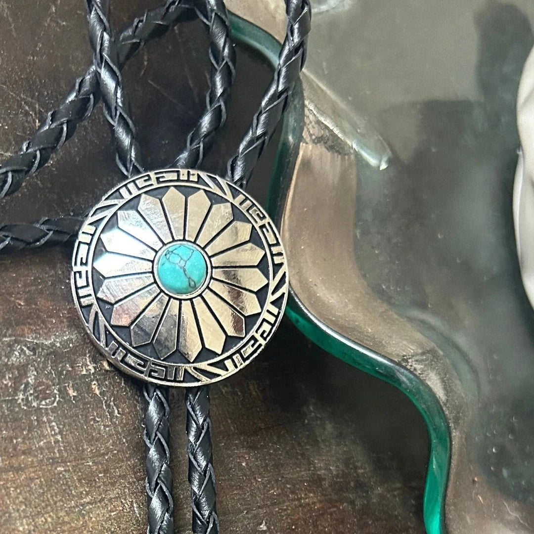 Round Turquoise Bolo Tie