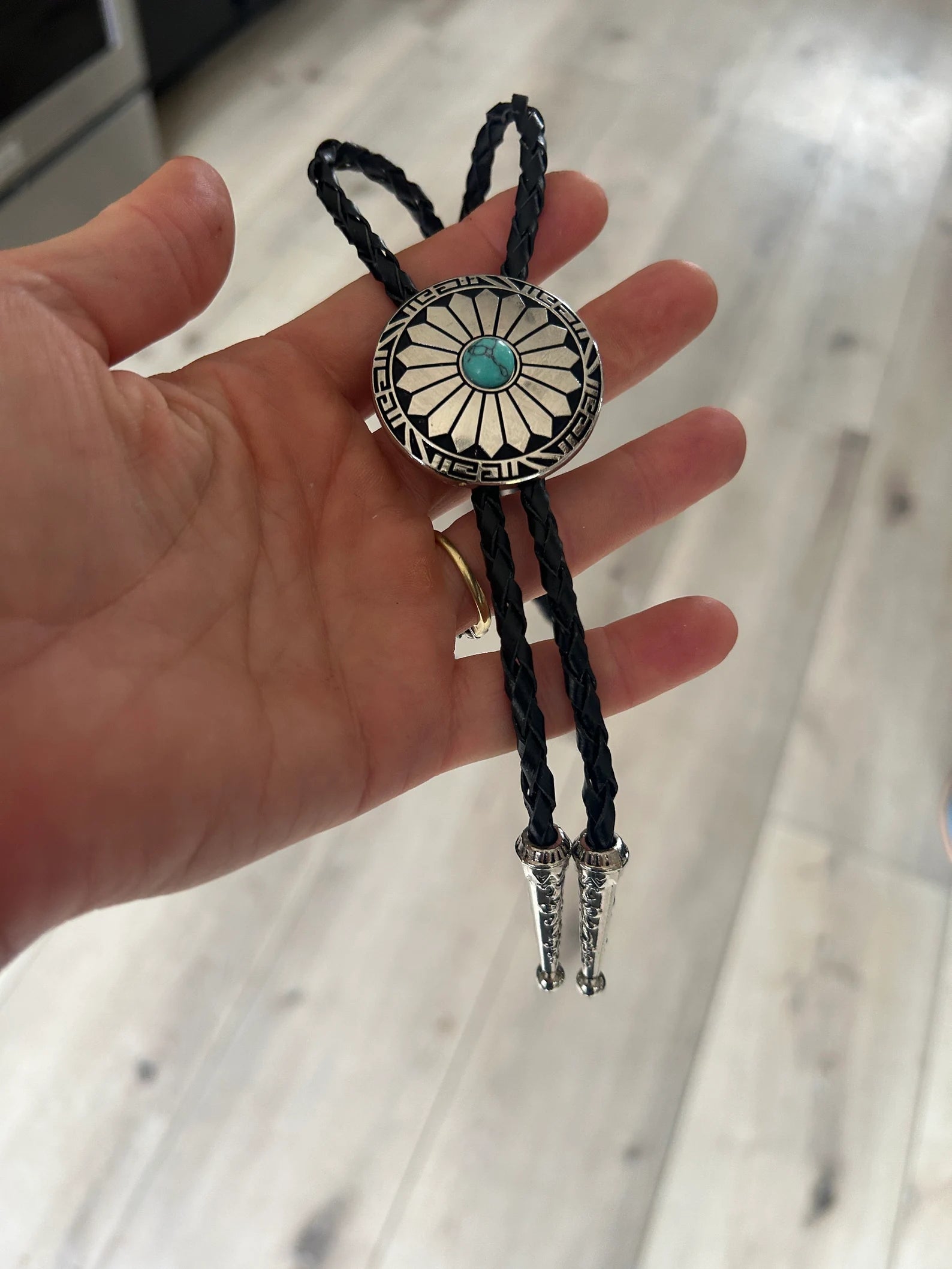 Round Turquoise Bolo Tie