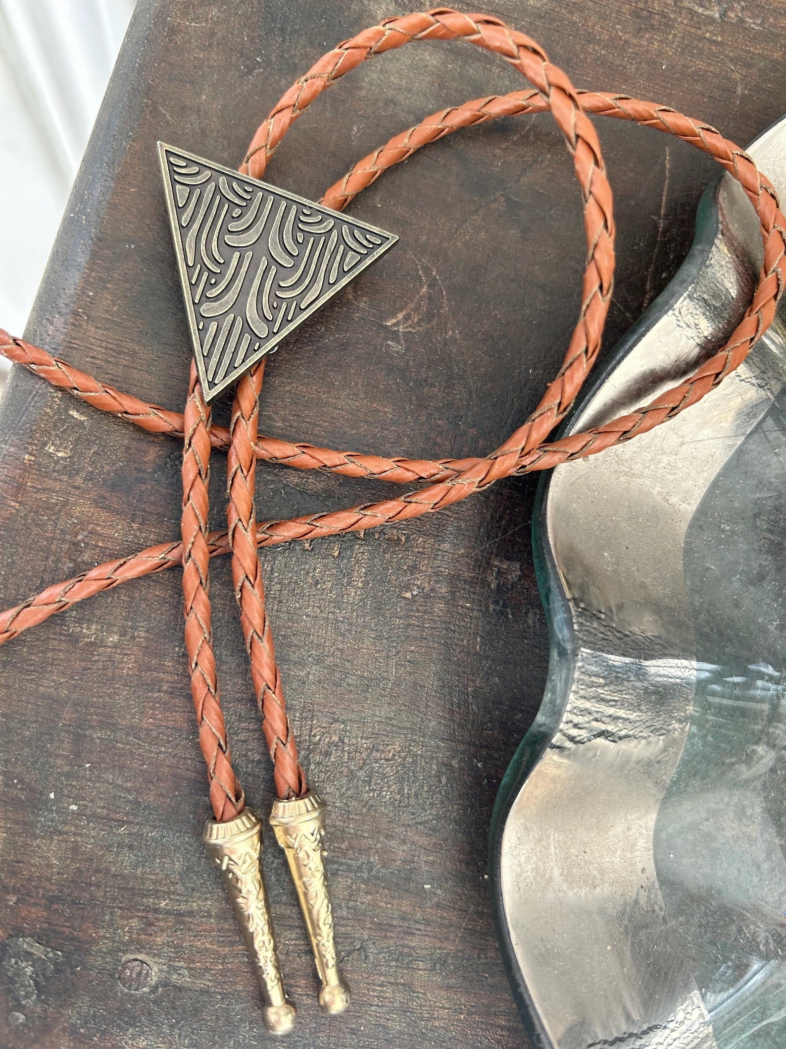 Brass Triangle Bolo Tie