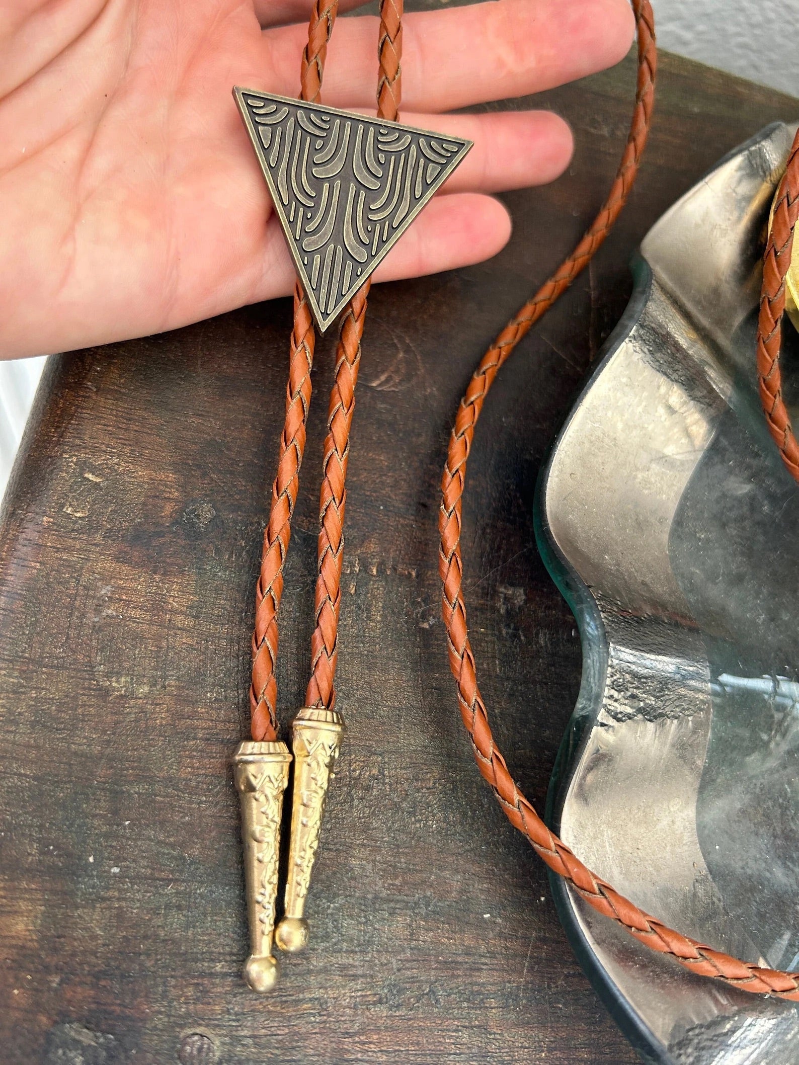 Brass Triangle Bolo Tie