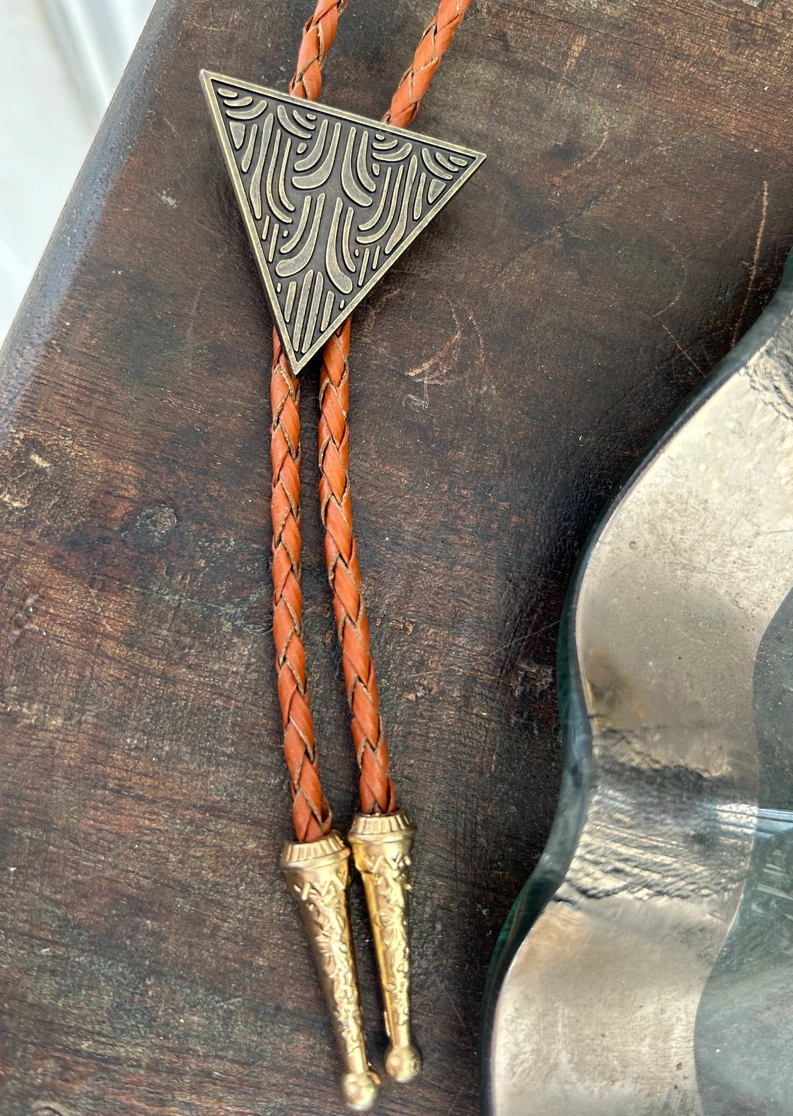Brass Triangle Bolo Tie