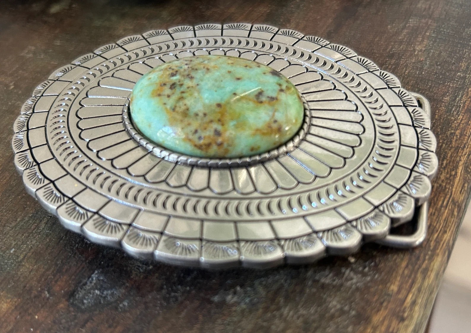 Large Teal Stone Belt Buckle