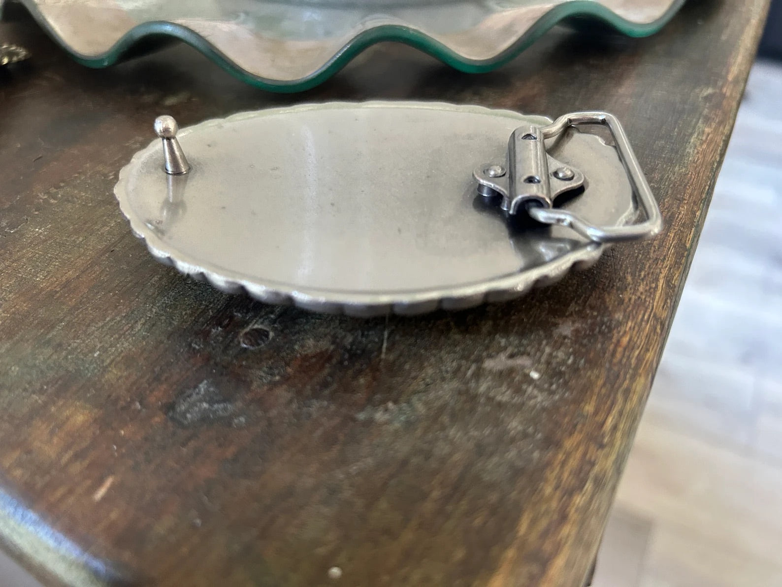 Large Teal Stone Belt Buckle