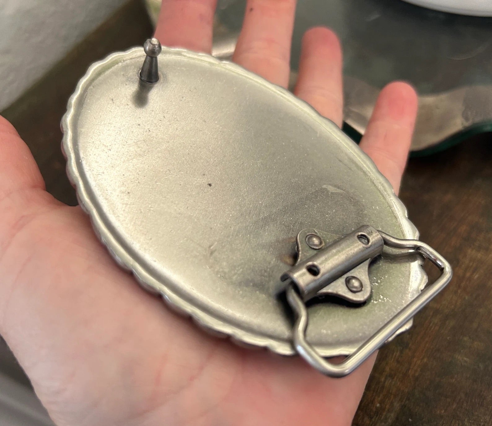 One of a Kind Large Turquoise Stone Belt Buckle