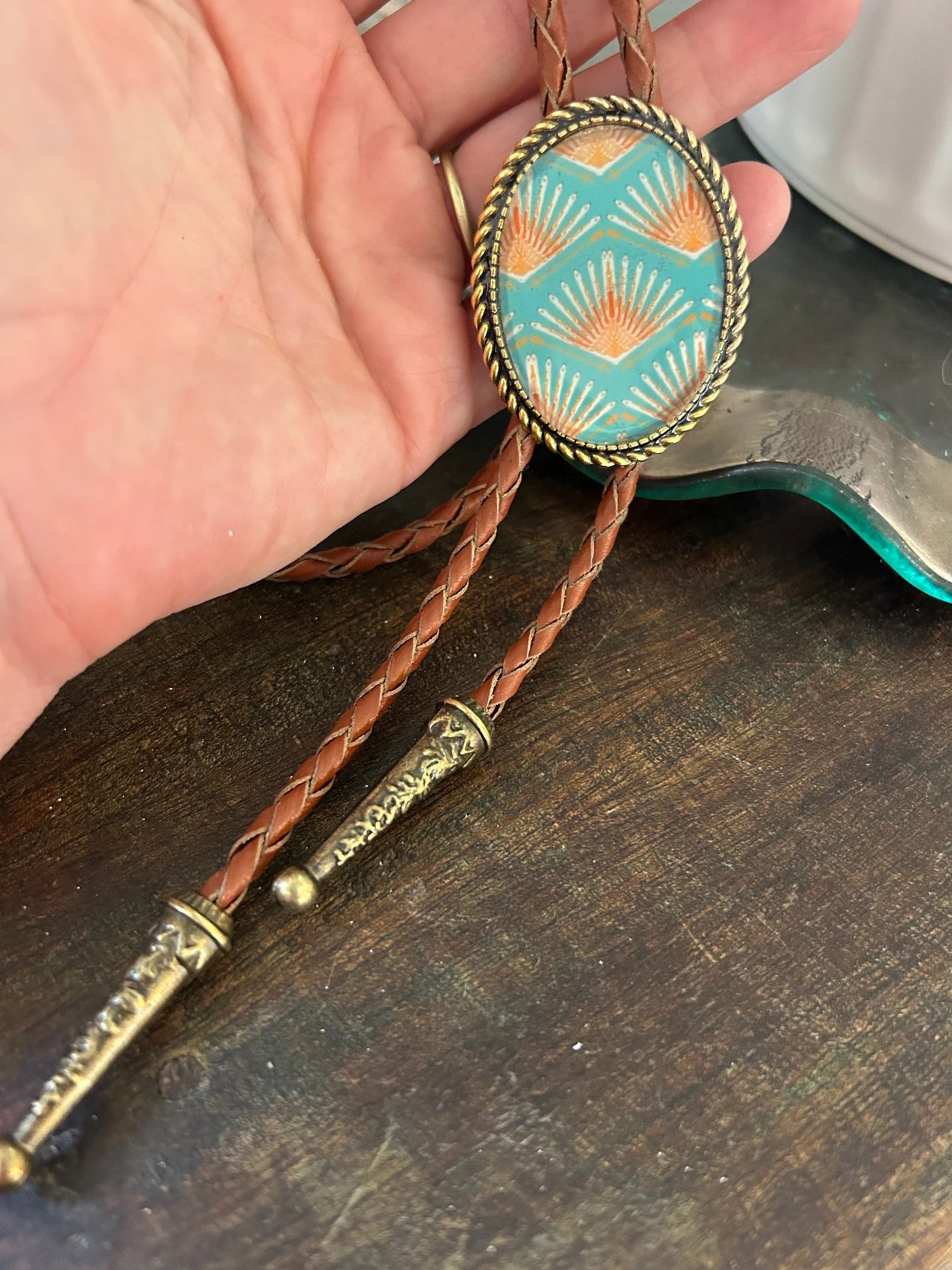 Turquoise Agave Bolo Tie