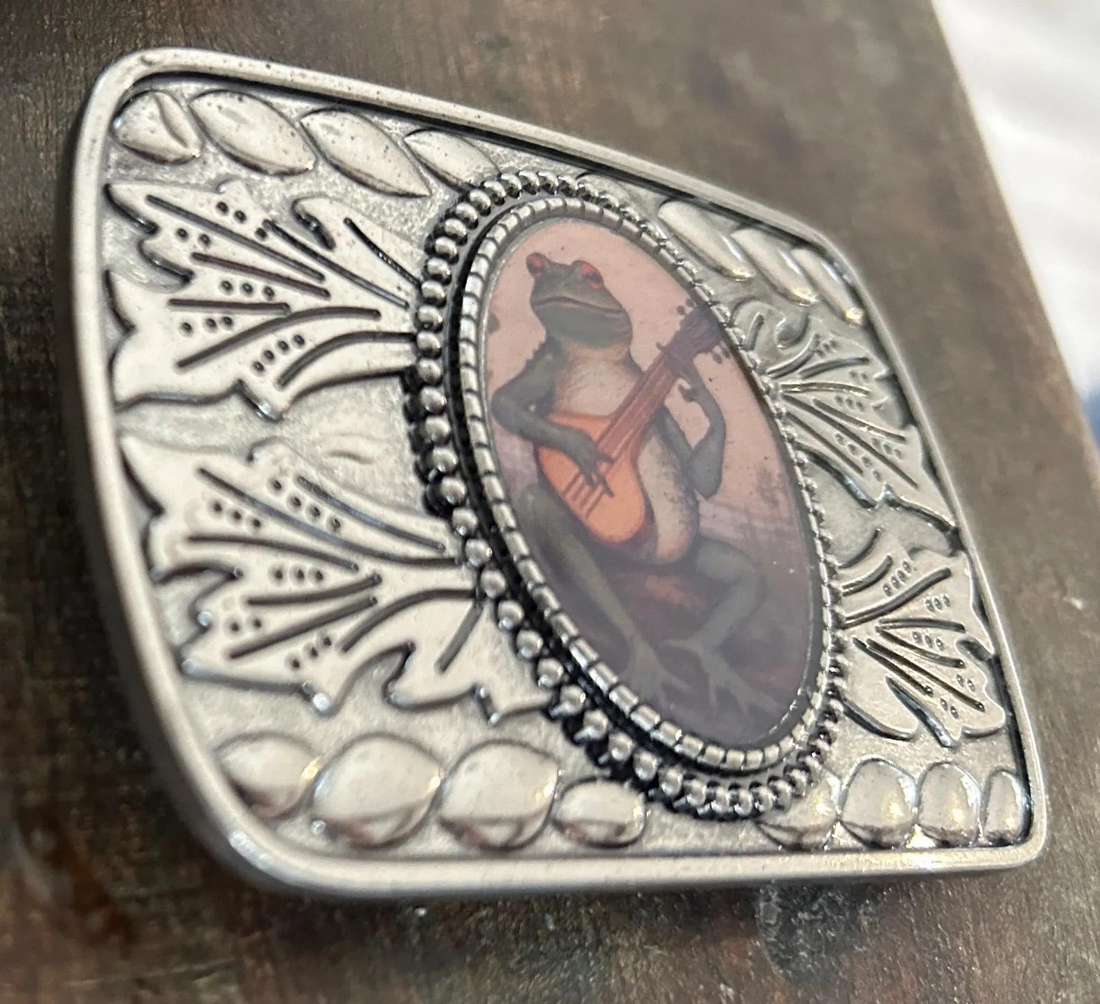 Banjo Frog Belt Buckle