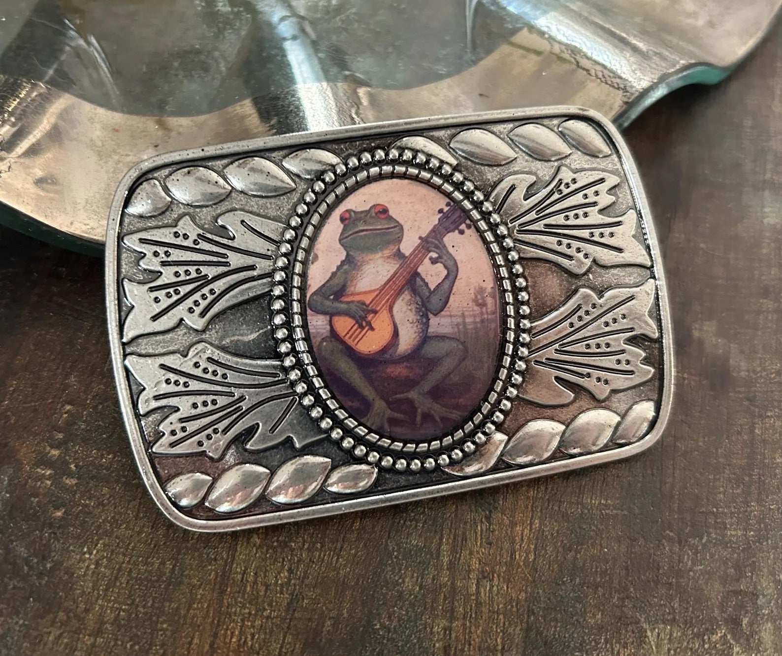 Banjo Frog Belt Buckle