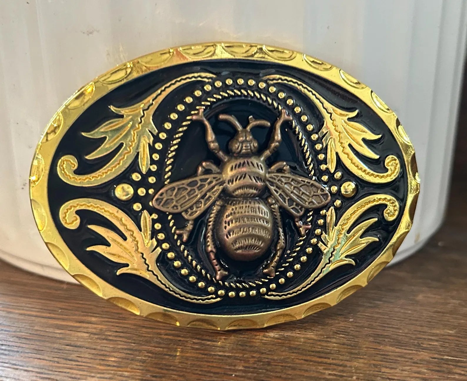 Gold Honey Bee Belt Buckle