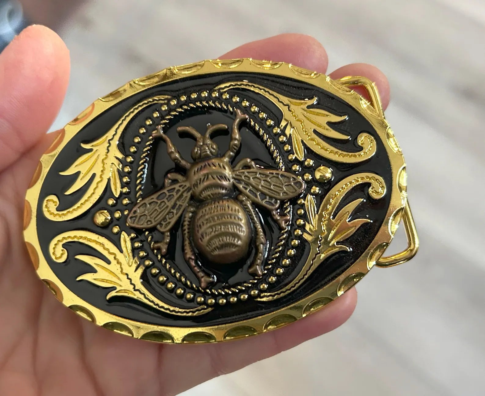 Gold Honey Bee Belt Buckle