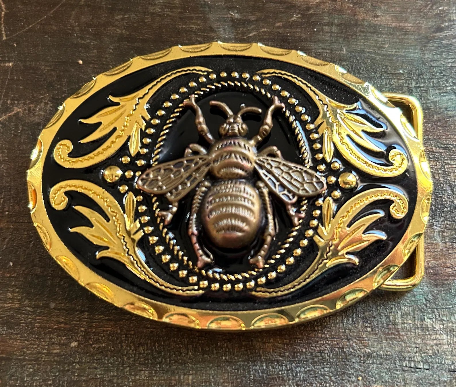 Gold Honey Bee Belt Buckle