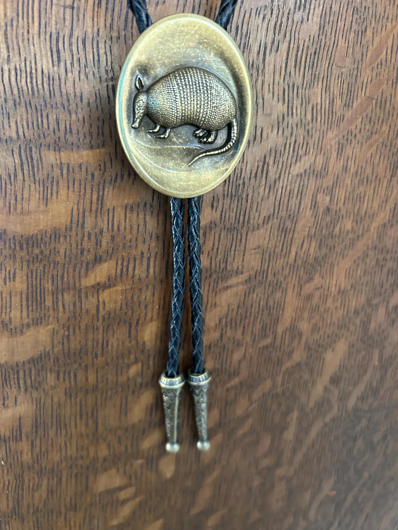 Gold Armadillo Bolo Tie