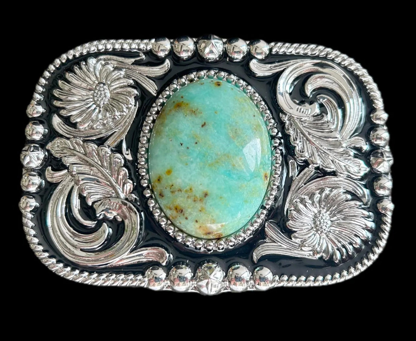 Teal Intricate Belt Buckle