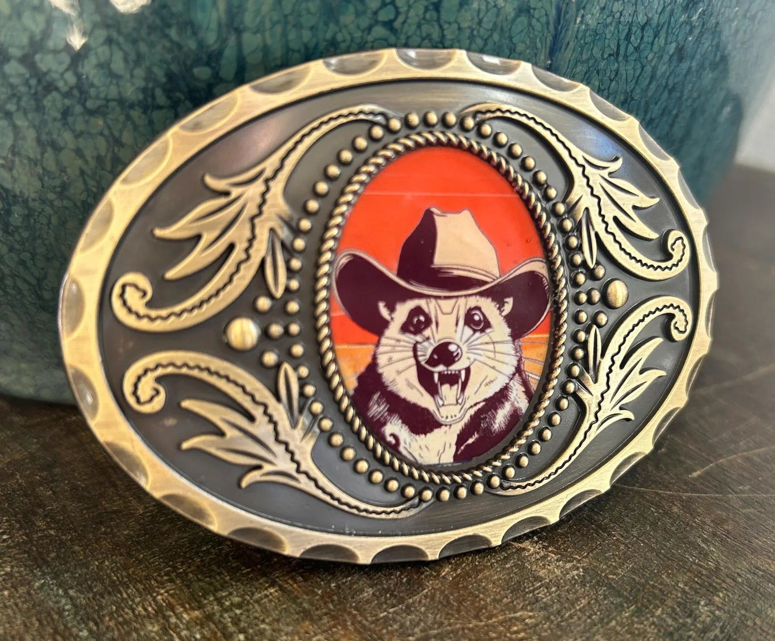 Opossum Outlaw Belt Buckle