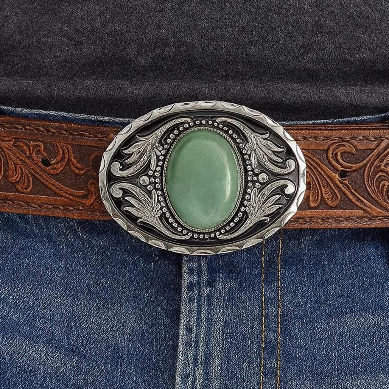 Sage Silver Belt Buckle