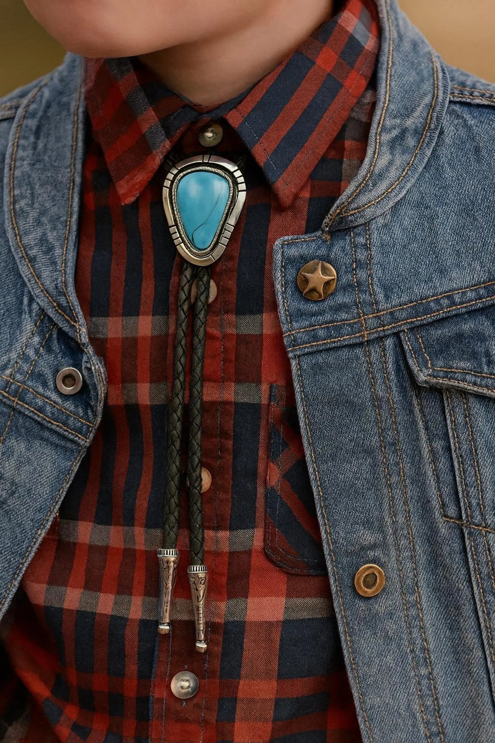 Kids Turquoise Pear Bolo Tie