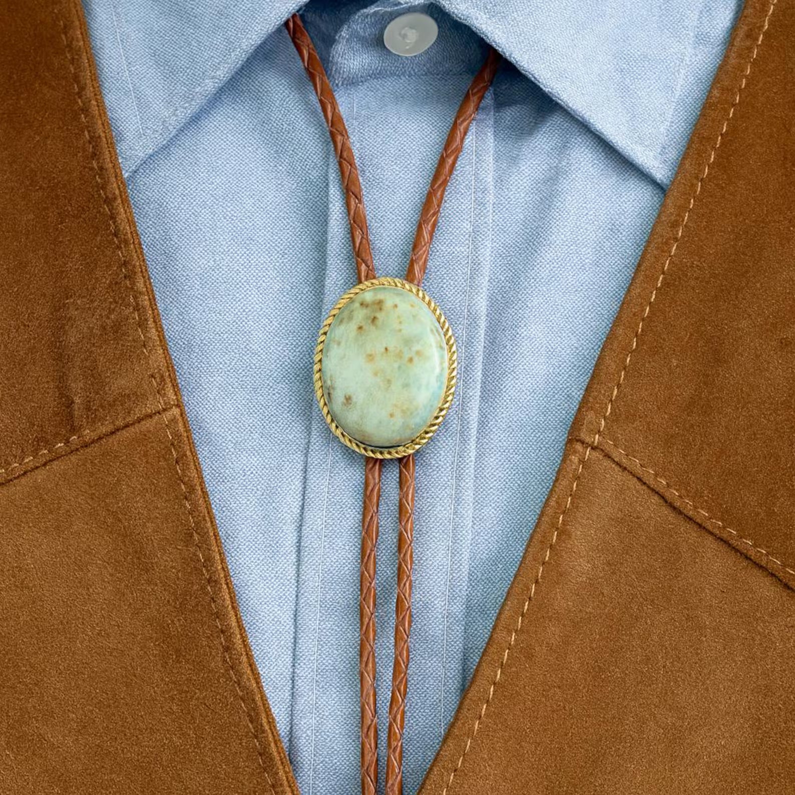 Southwestern Turquoise Flecked Bolo Tie